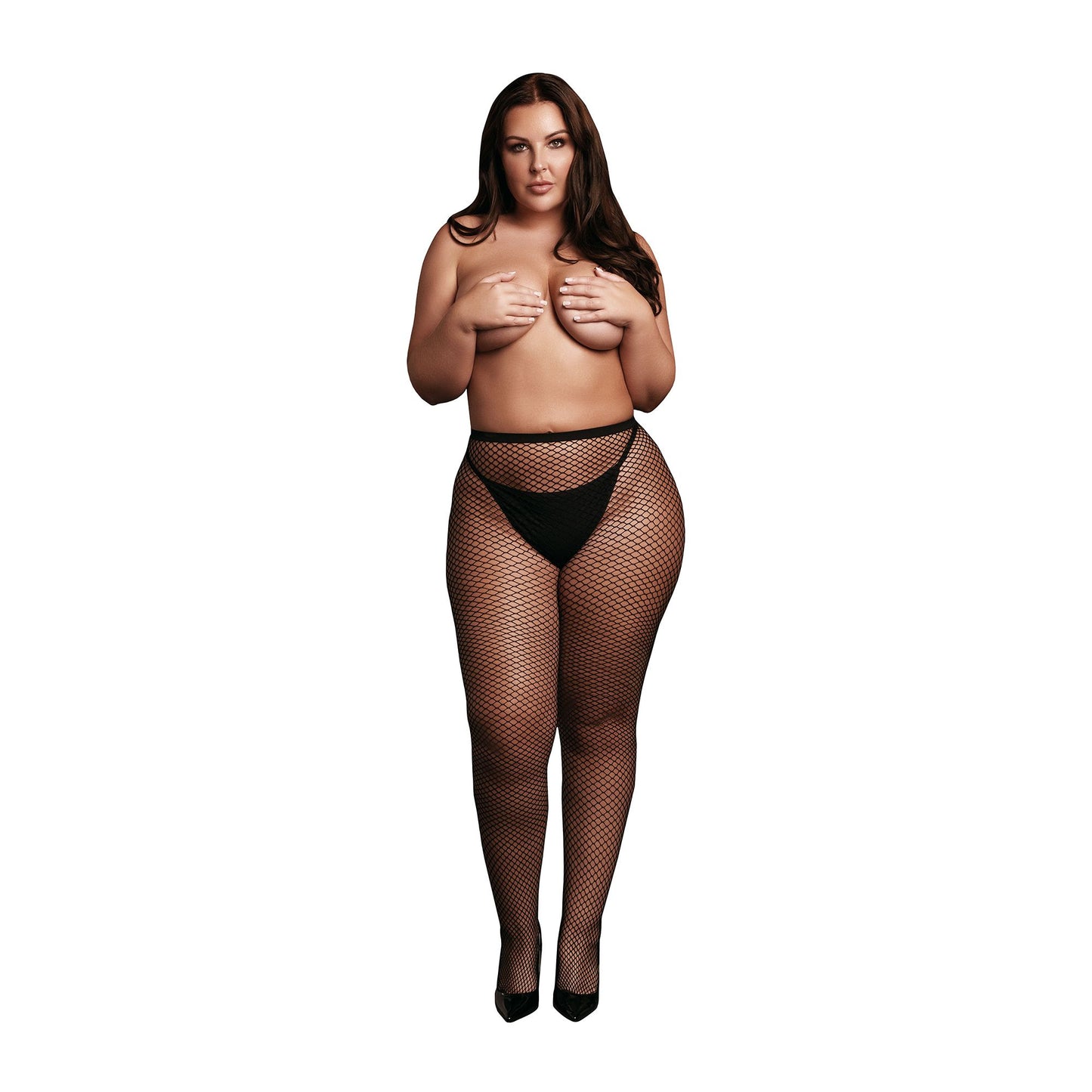 Le Desir - Panty with Small Fishnet Structure - Black – Stockings