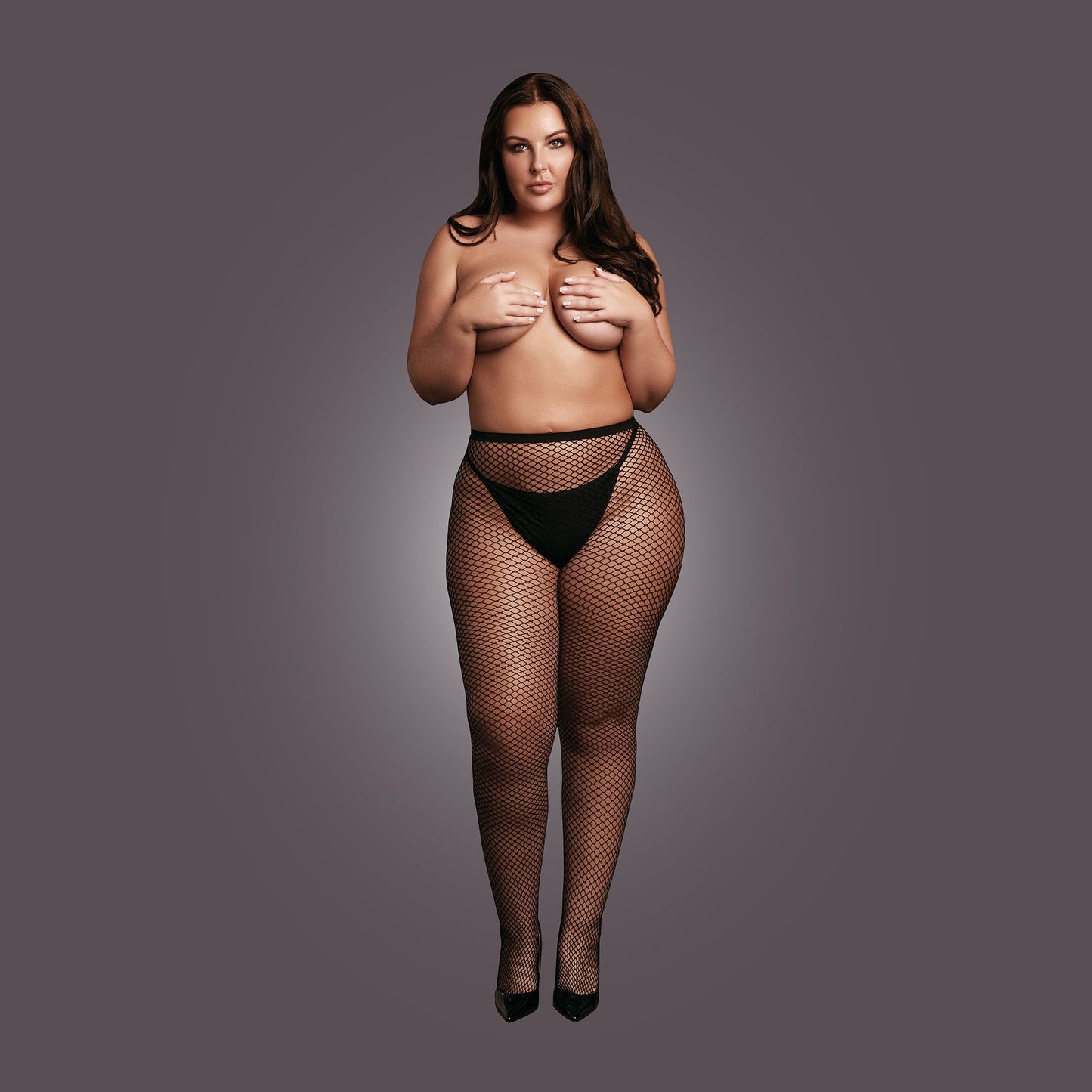 Le Desir - Panty with Small Fishnet Structure - Black – Stockings
