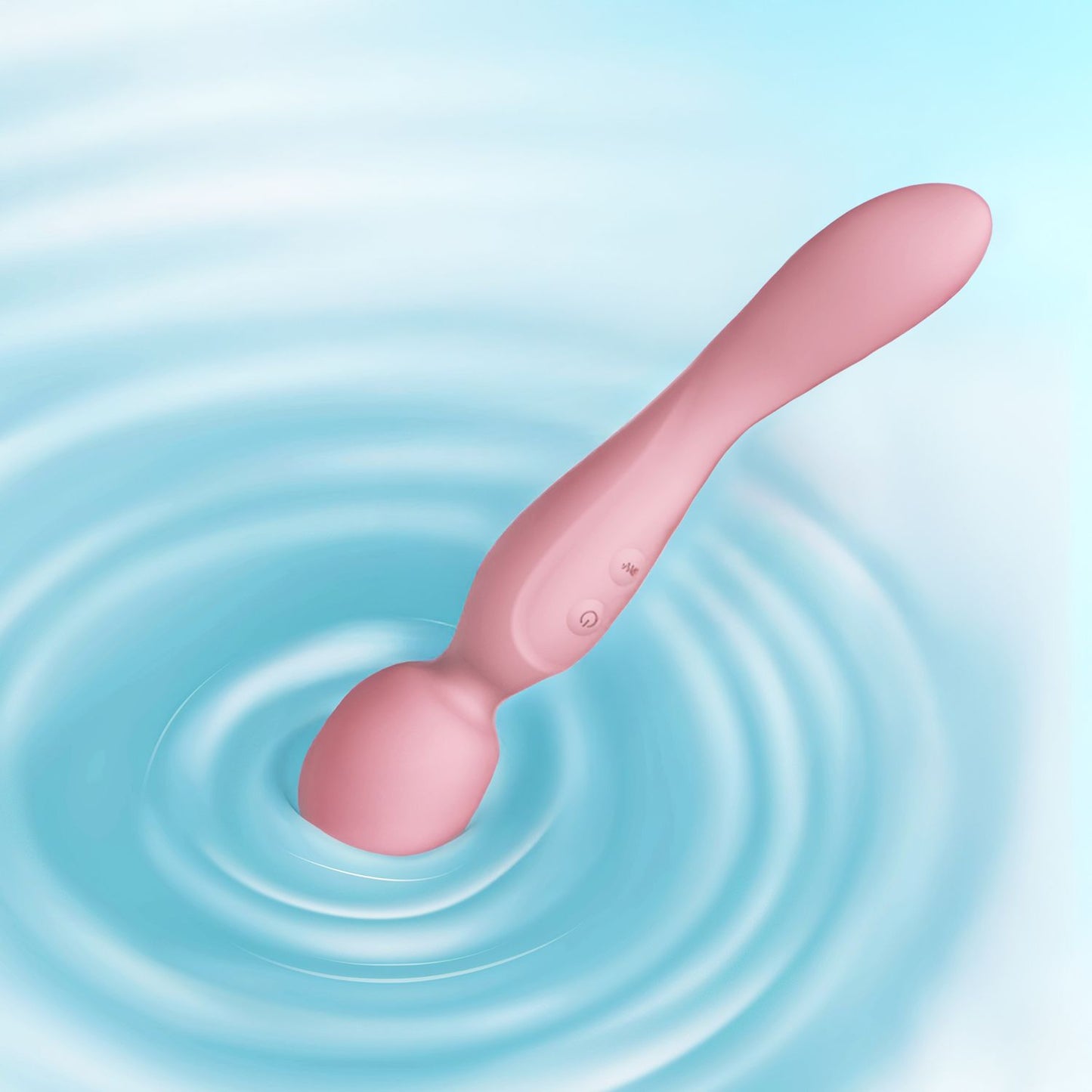 Good Vibes Only - Double-Sided Wand Vibrator - Soft Silicone - Pink – Silicone Wand Vibrator