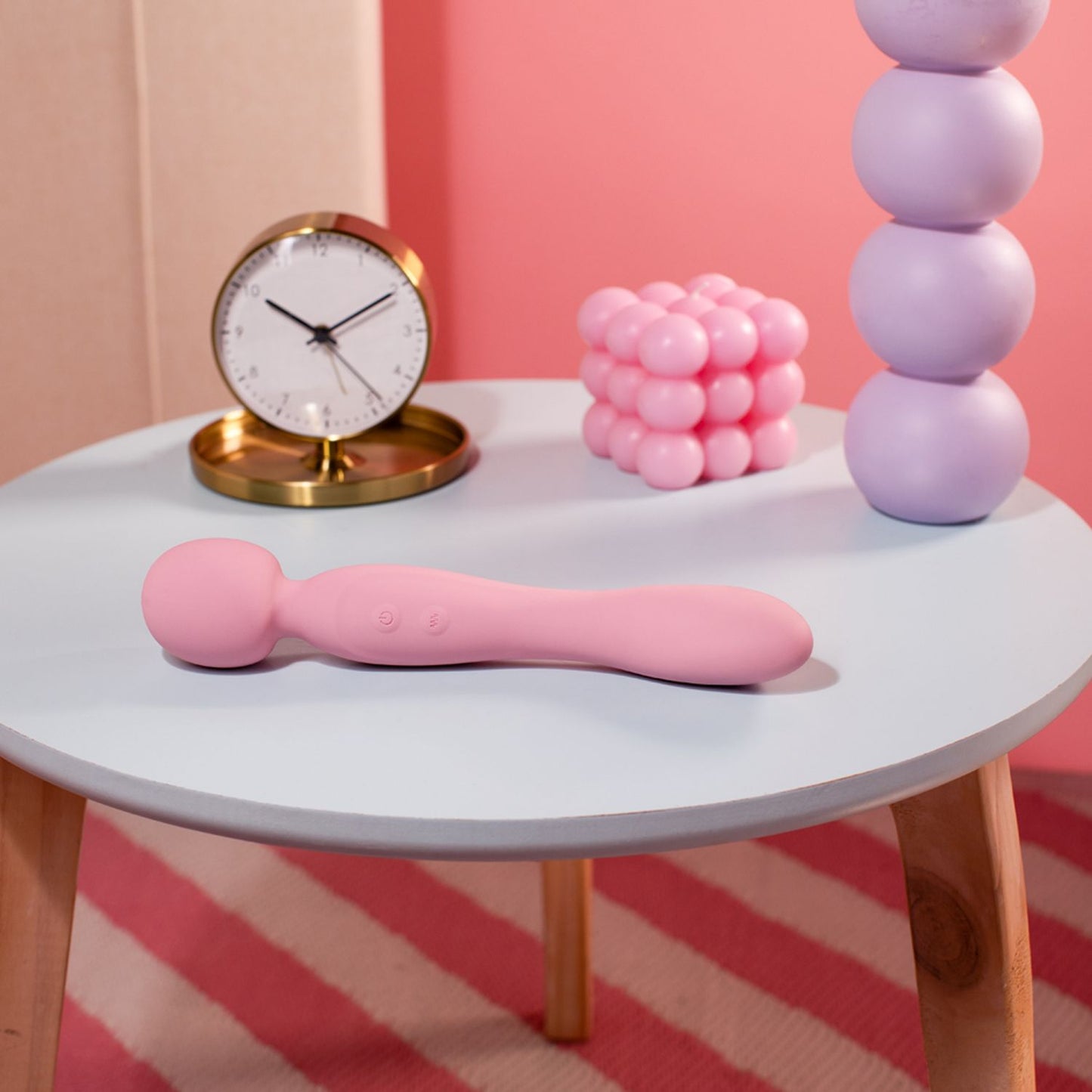 Good Vibes Only - Double-Sided Wand Vibrator - Soft Silicone - Pink – Silicone Wand Vibrator