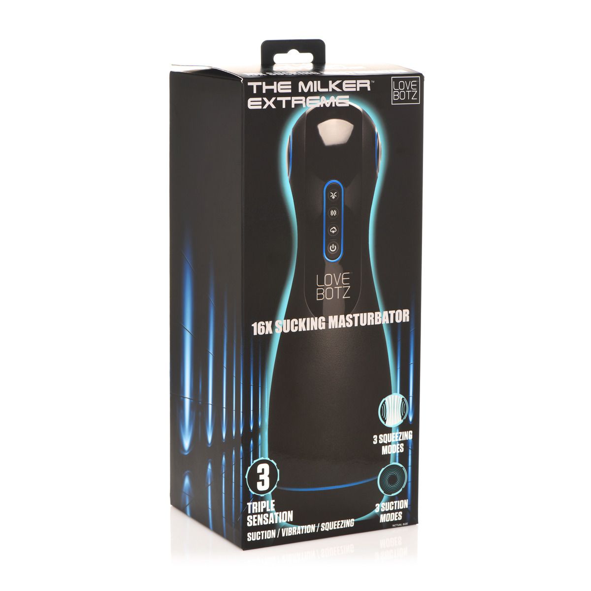 The Milker - Extreme 16X Sucking Masturbator - Black/Blue – Automatic Masturbator