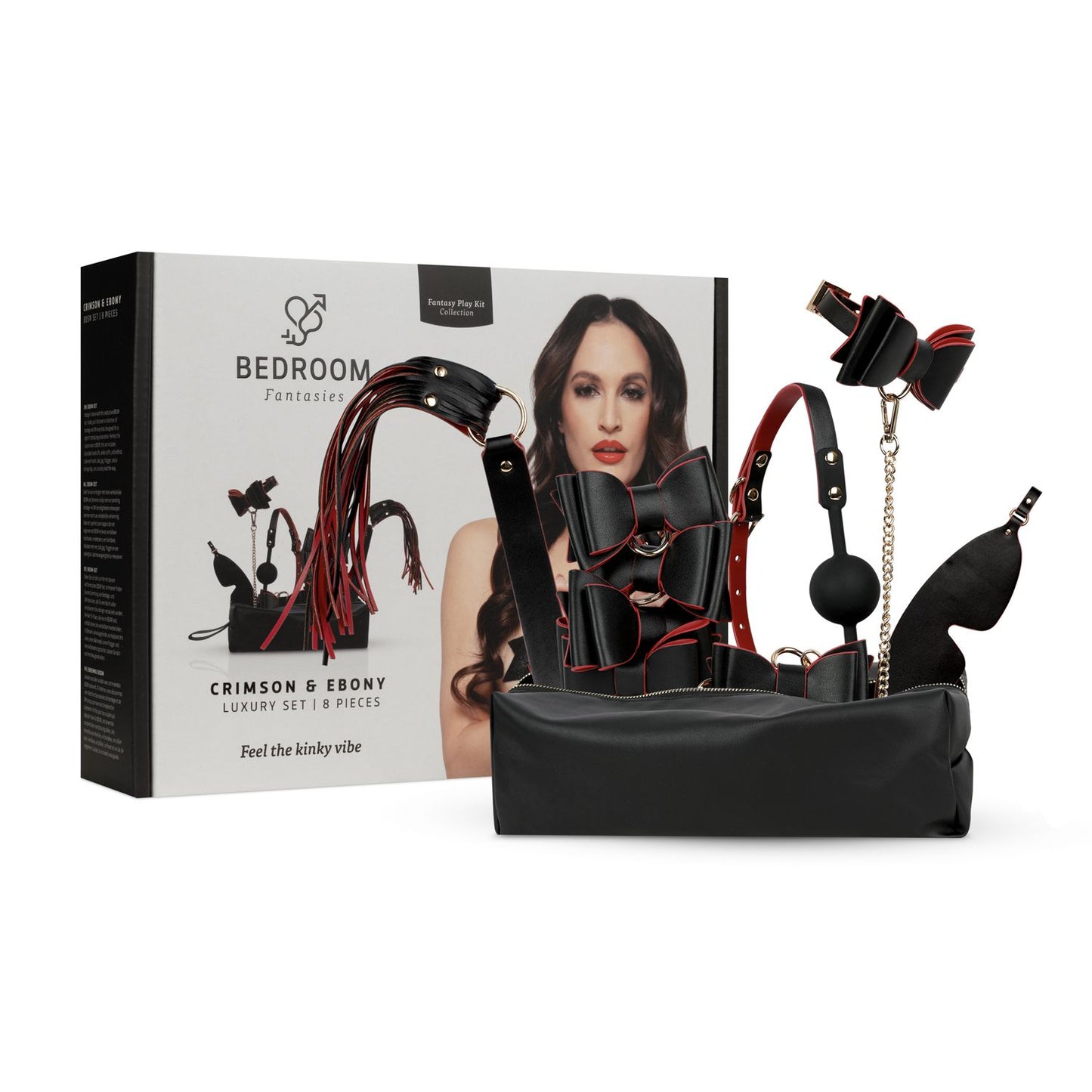 Bedroom Fantasies - Crimson & Ebony - 8 Piece Luxury Set – Bondage Kit