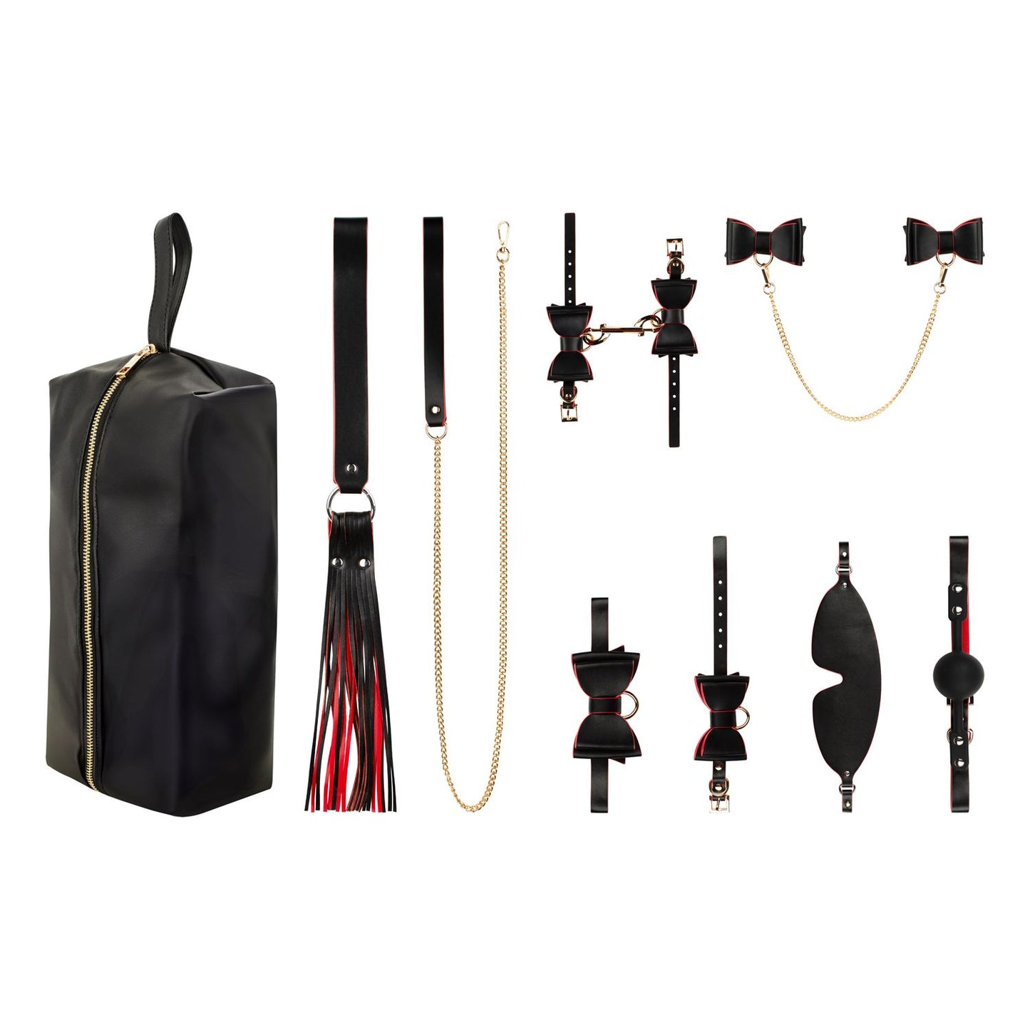 Bedroom Fantasies - Crimson & Ebony - 8 Piece Luxury Set – Bondage Kit