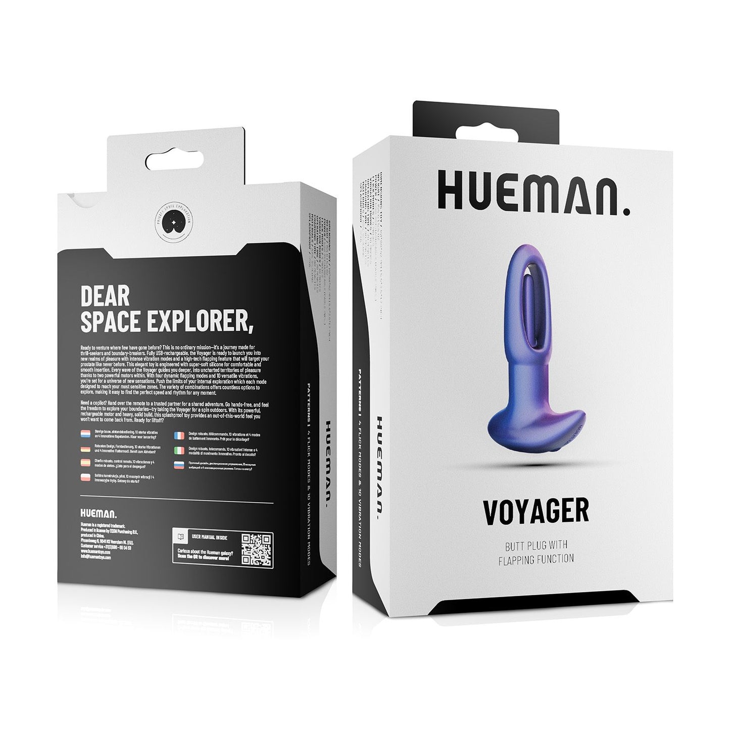 Hueman - Voyager Vibrating Butt Plug With Tapping - Purple – Remote Control Vibrating Butt Plug
