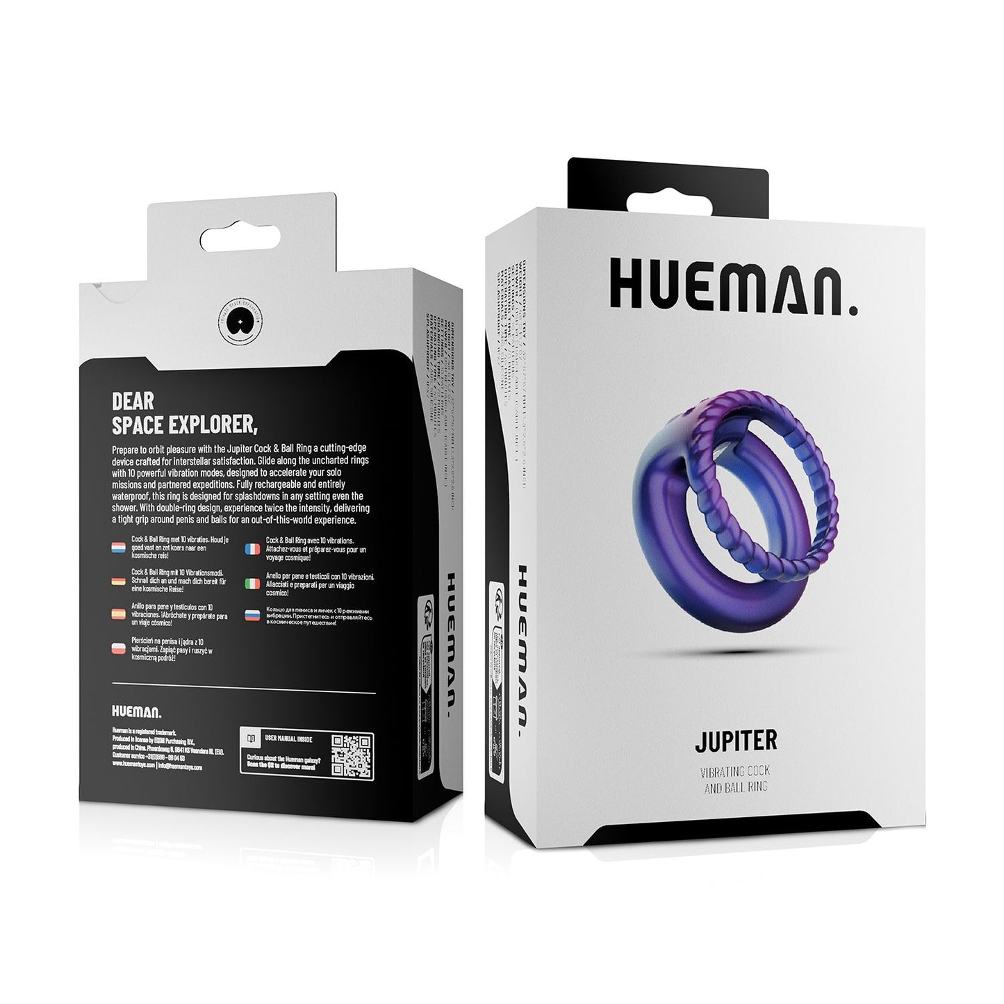 Hueman - Anel Vibratório para Pénis e Testículos Jupiter - Roxo
