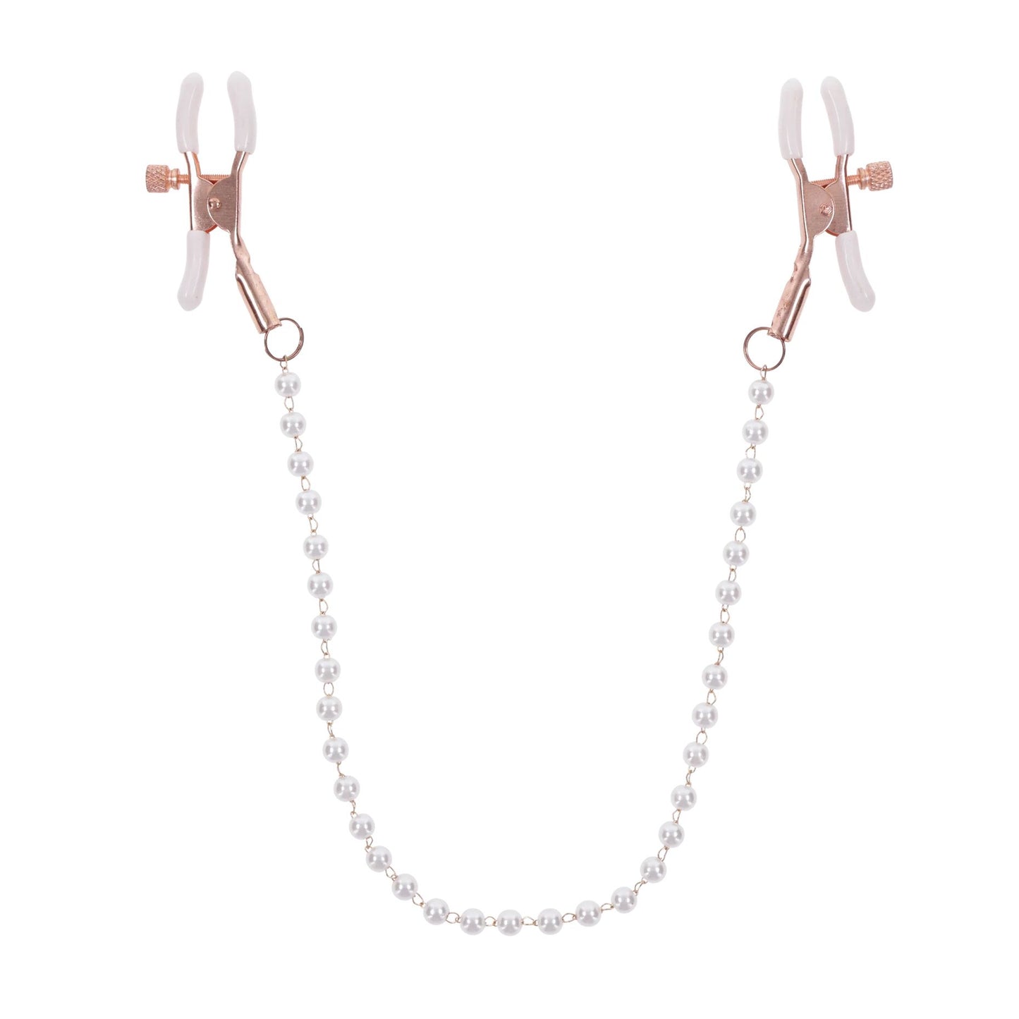 Sportsheets – Peaches ‘n CreaMe Pearl Nipple Clamps – Cream