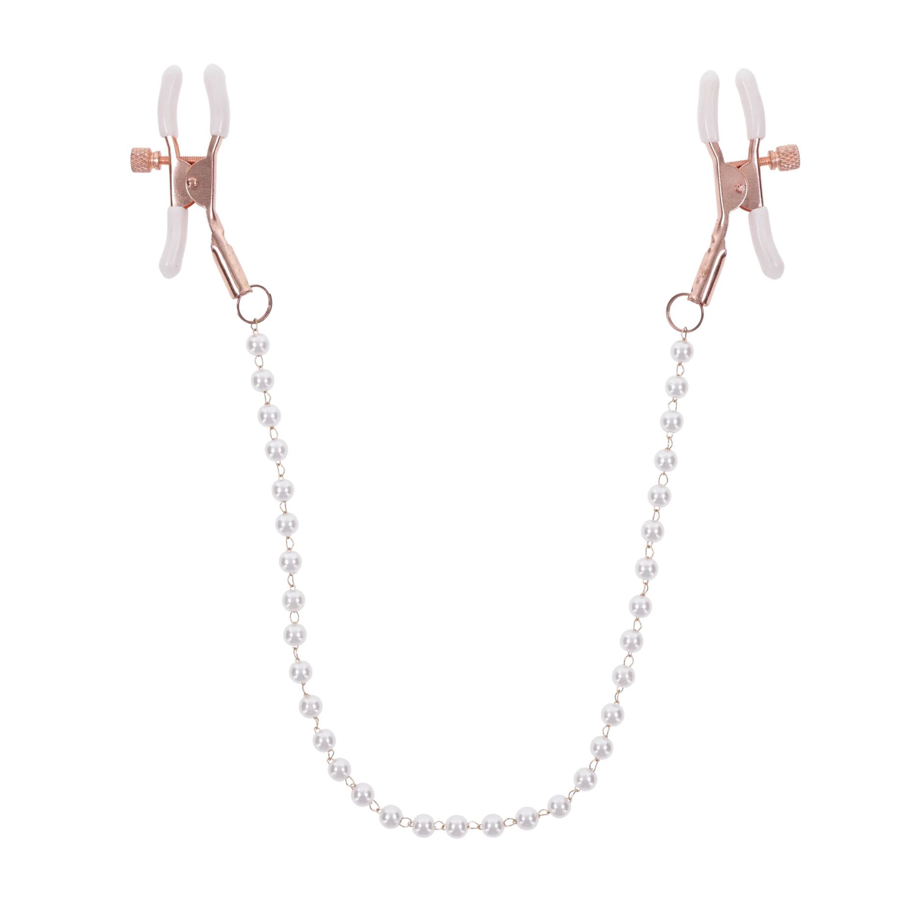 Sportsheets – Peaches ‘n CreaMe Pearl Nipple Clamps – Cream