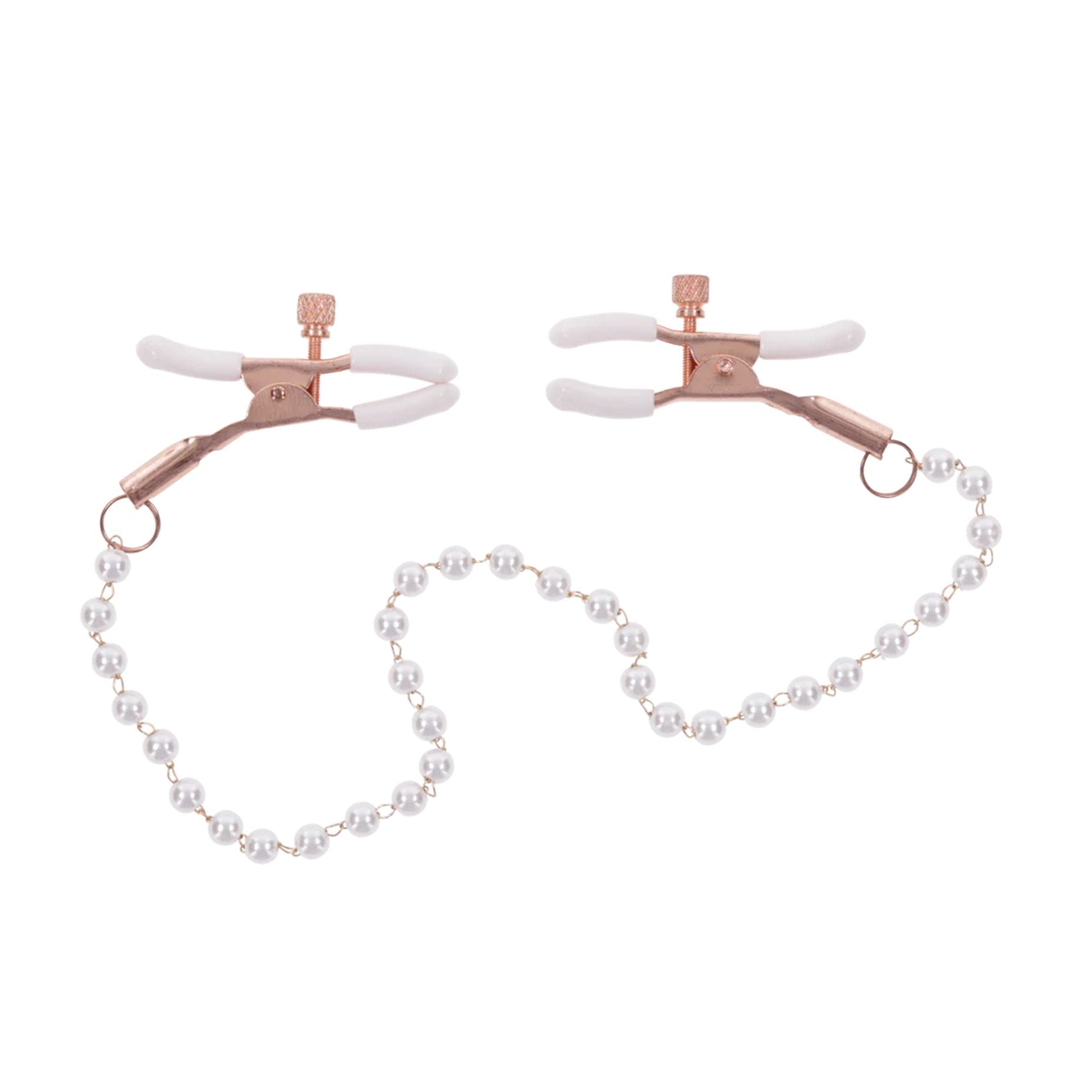 Sportsheets – Peaches ‘n CreaMe Pearl Nipple Clamps – Cream