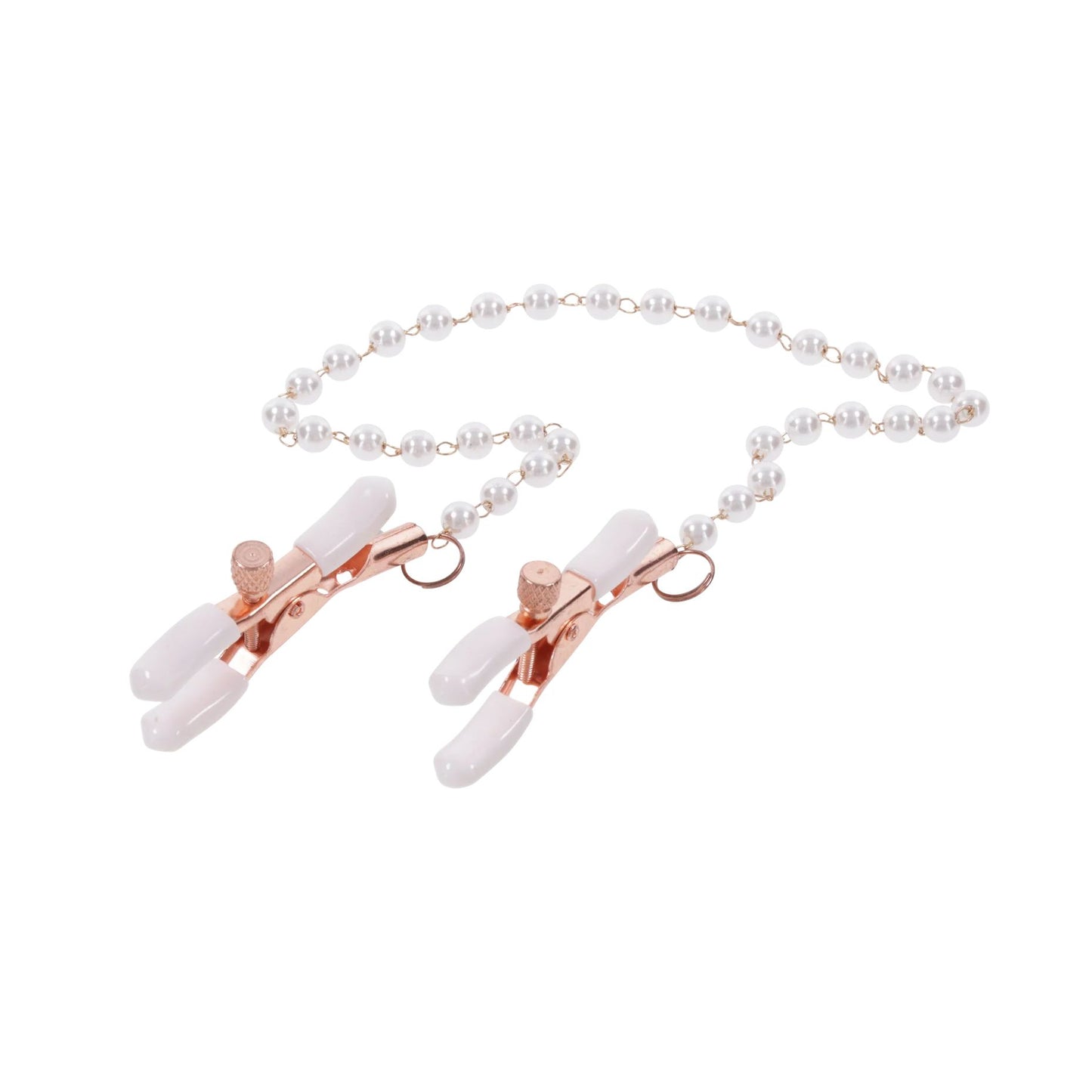 Sportsheets – Peaches ‘n CreaMe Pearl Nipple Clamps – Cream
