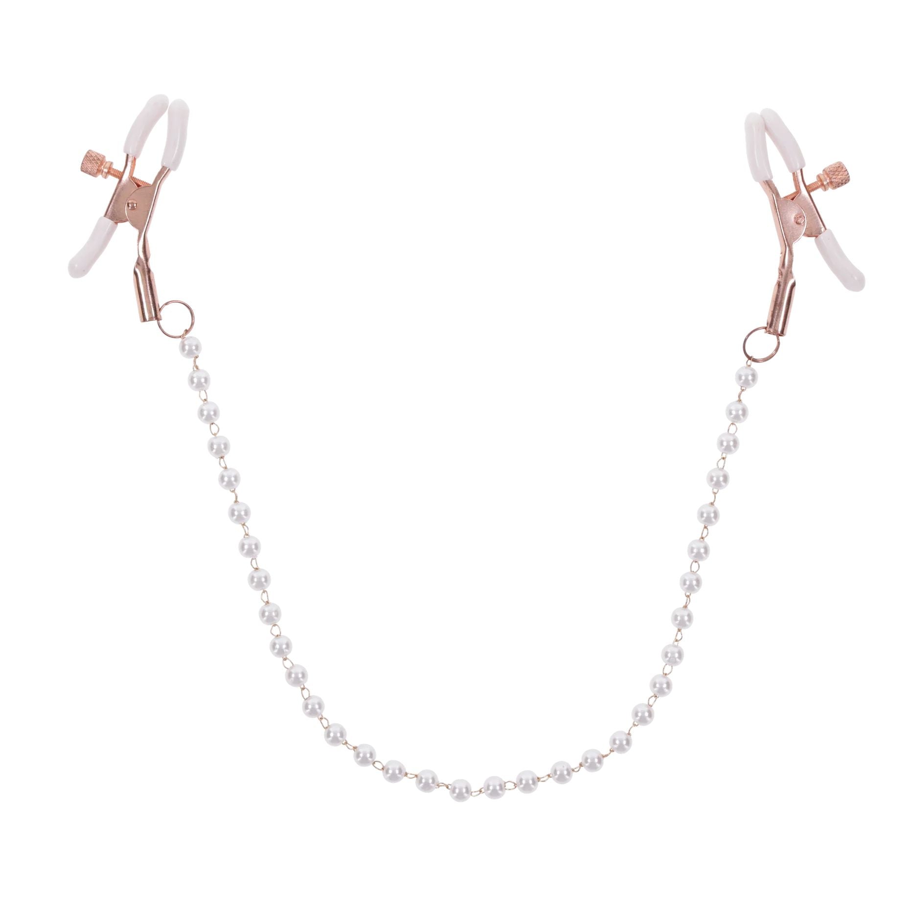 Sportsheets – Peaches ‘n CreaMe Pearl Nipple Clamps – Cream