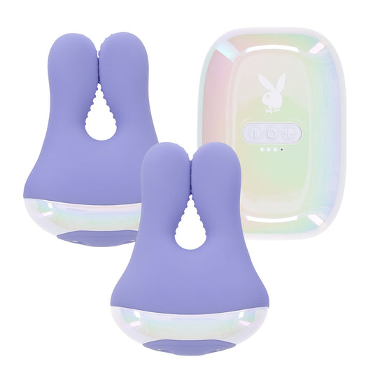 Playboy Pleasure – In A Pinch – Vibrating Nipple Clamps – Adjustable Nipple Clamps