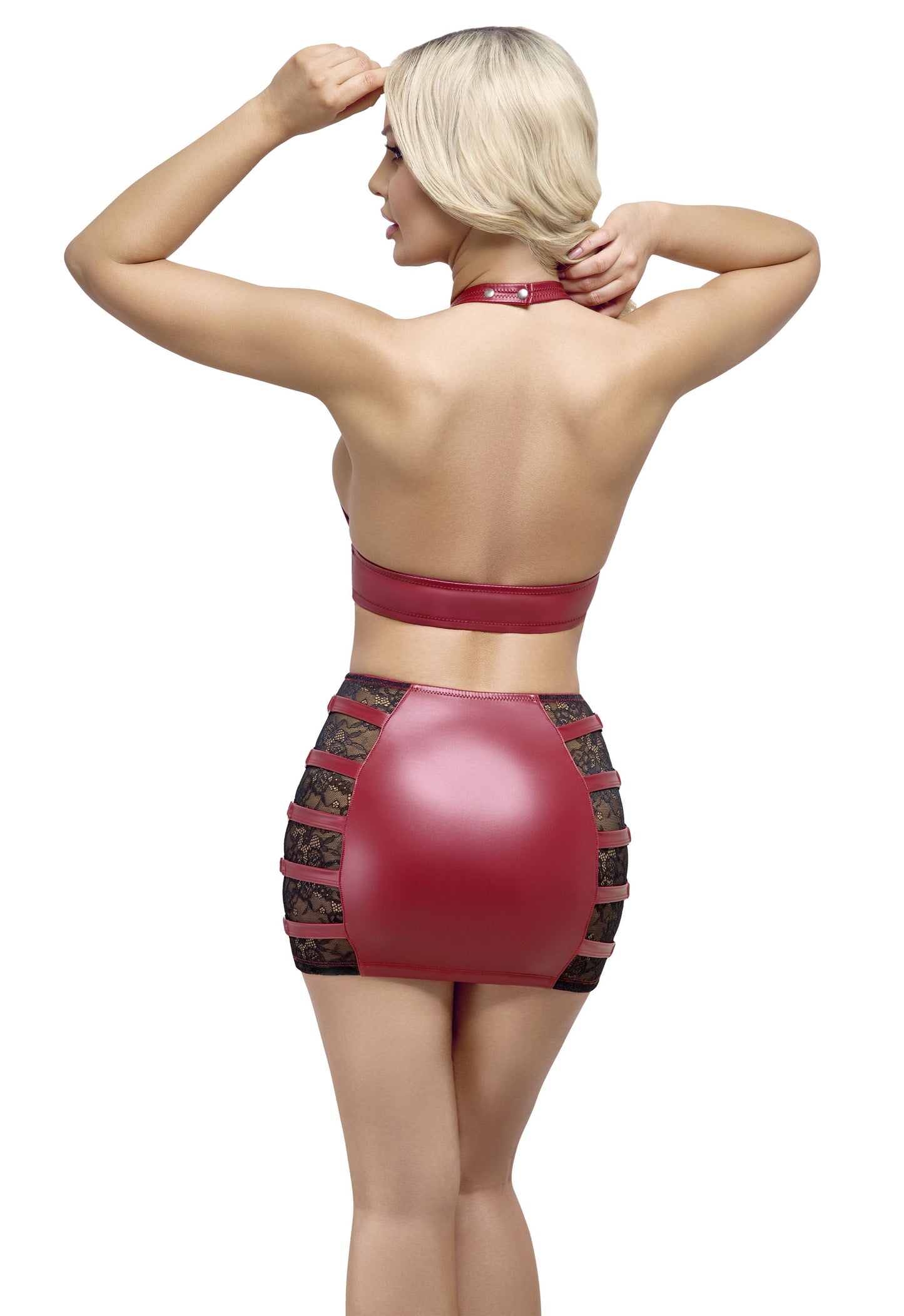 Cottelli Party – Crop Top & Mini Skirt Set – Red – Lingerie Set