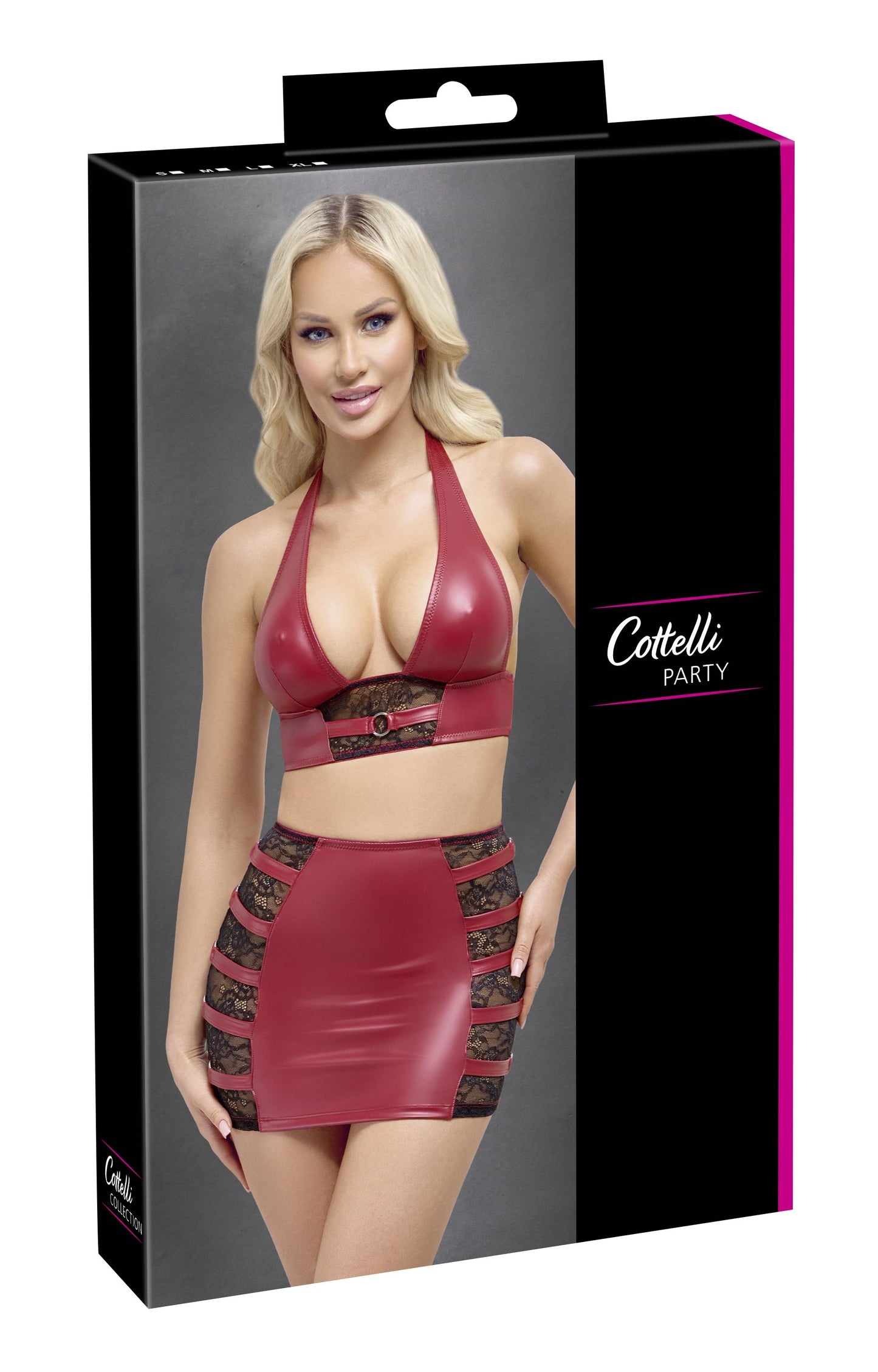 Cottelli Party – Crop Top & Mini Skirt Set – Red – Lingerie Set