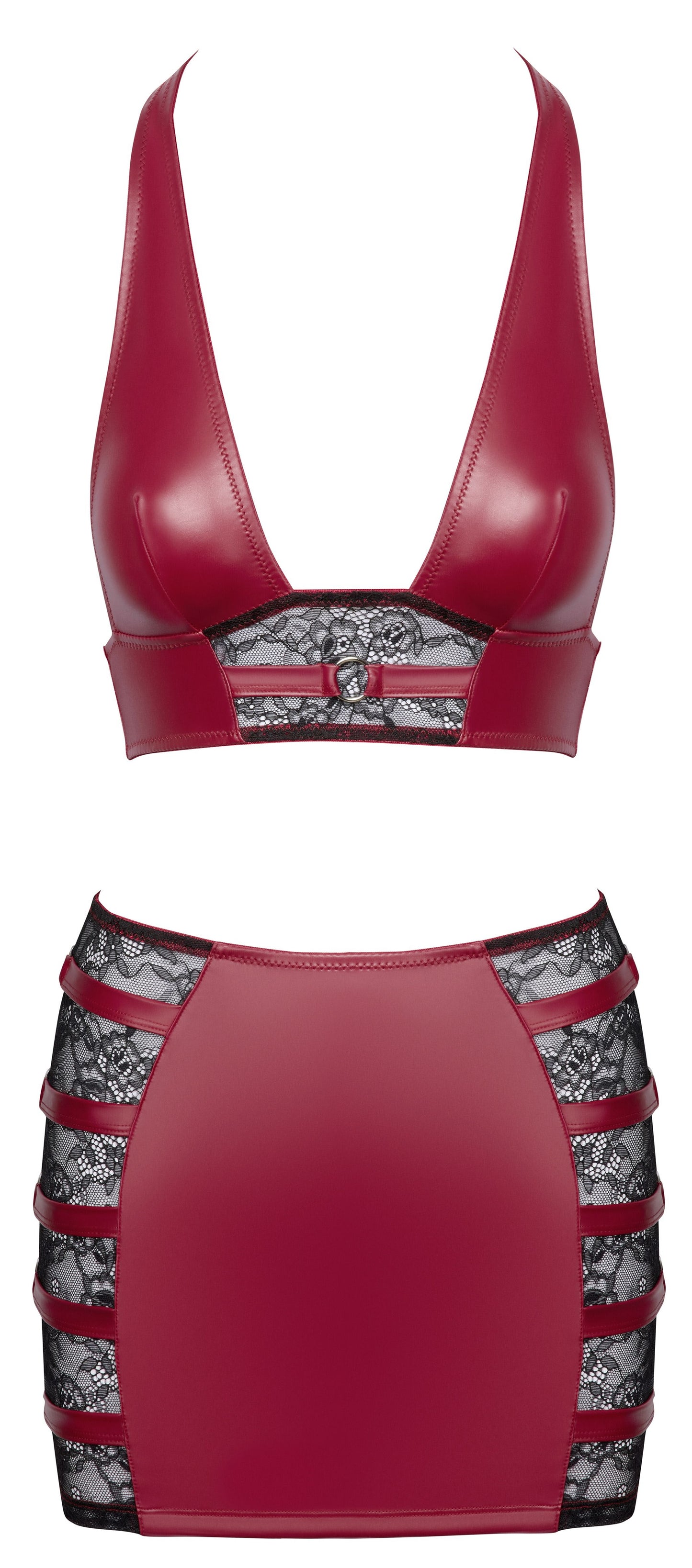 Cottelli Party – Crop Top & Mini Skirt Set – Red – Lingerie Set