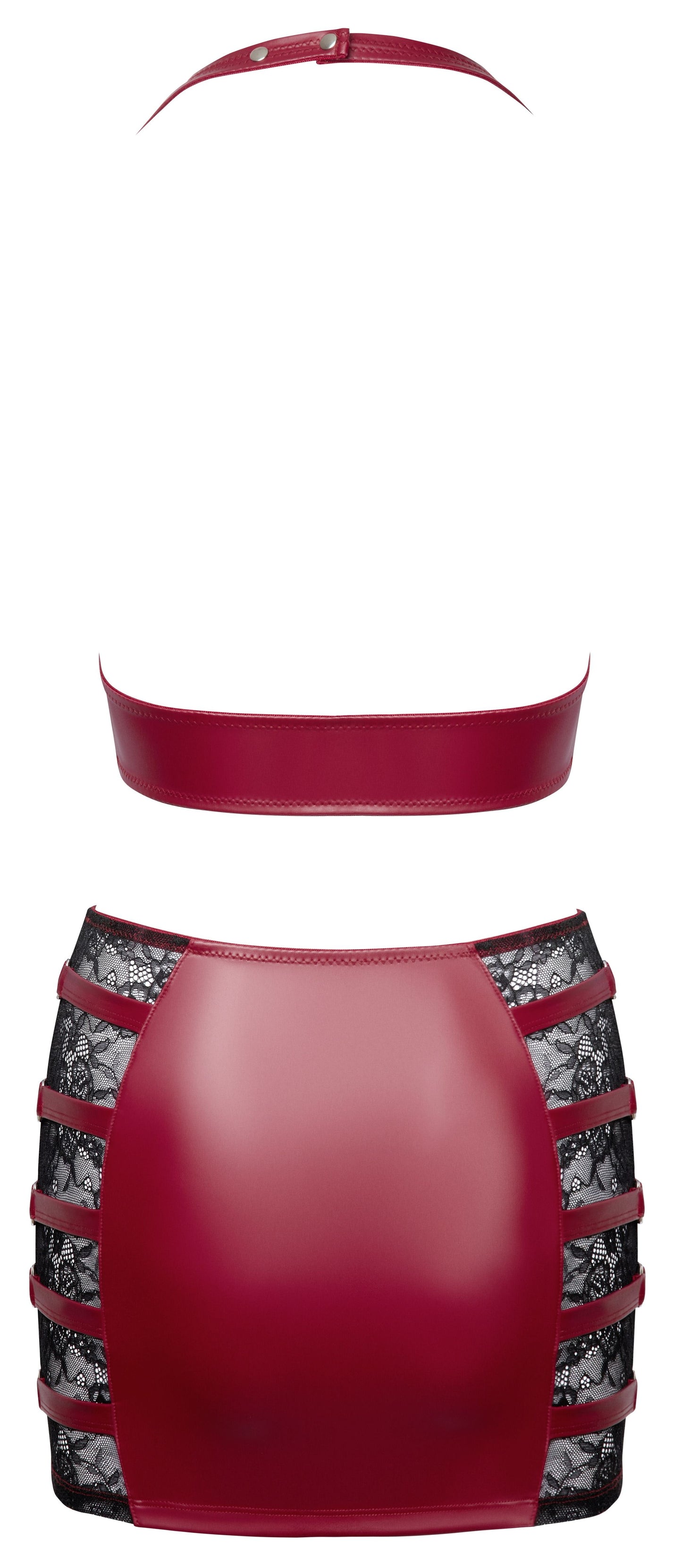Cottelli Party – Crop Top & Mini Skirt Set – Red – Lingerie Set