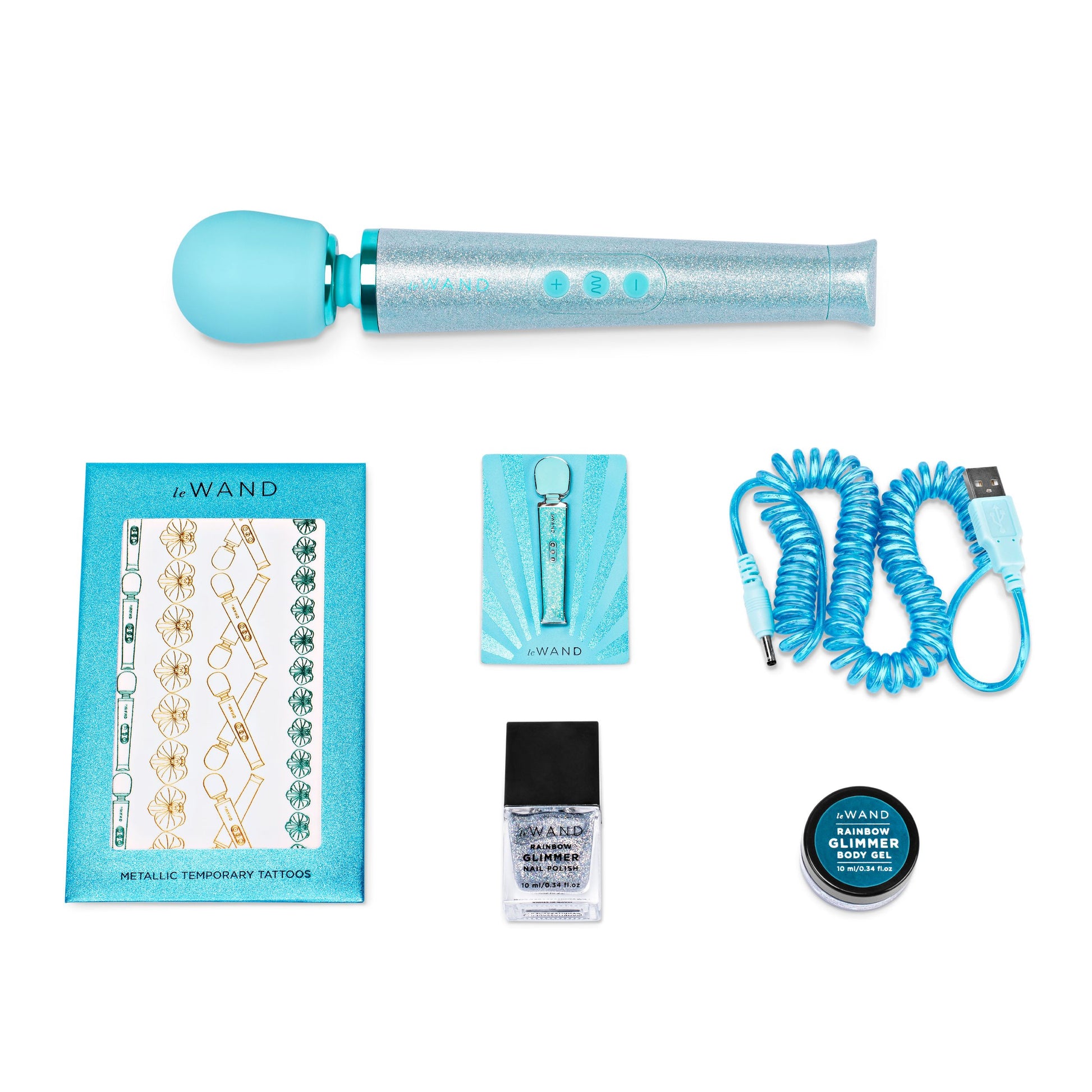 Le Wand – Petite All That Glimmers Wand Vibrator – Blue