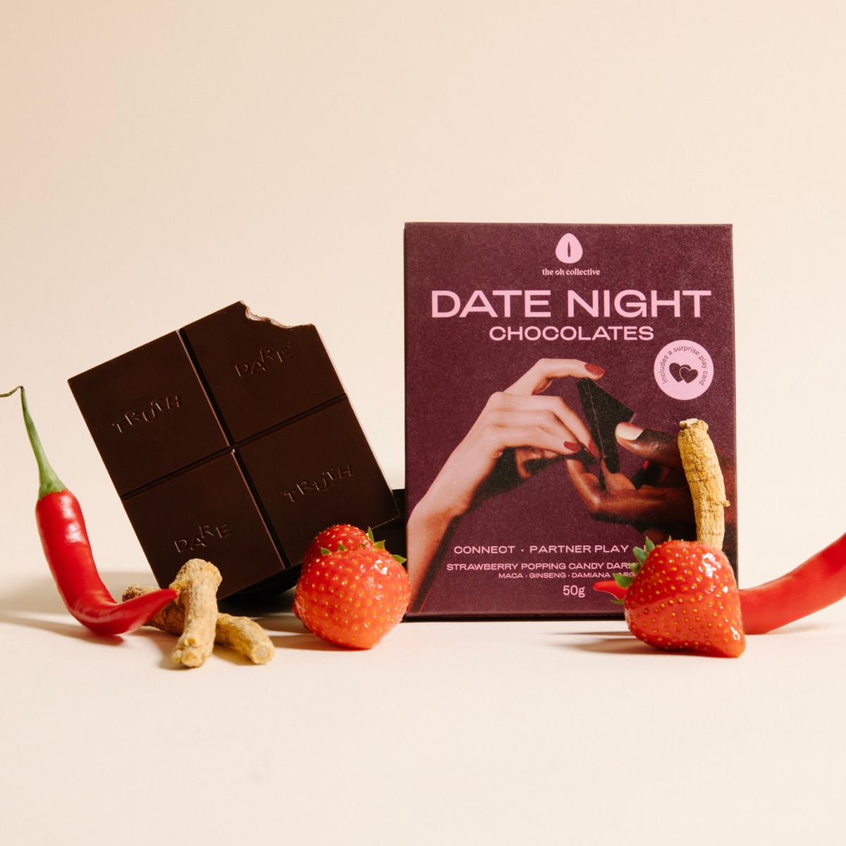 The Oh Collective – Date Night Chocolates – With Maca & Ginseng – Erection Pills