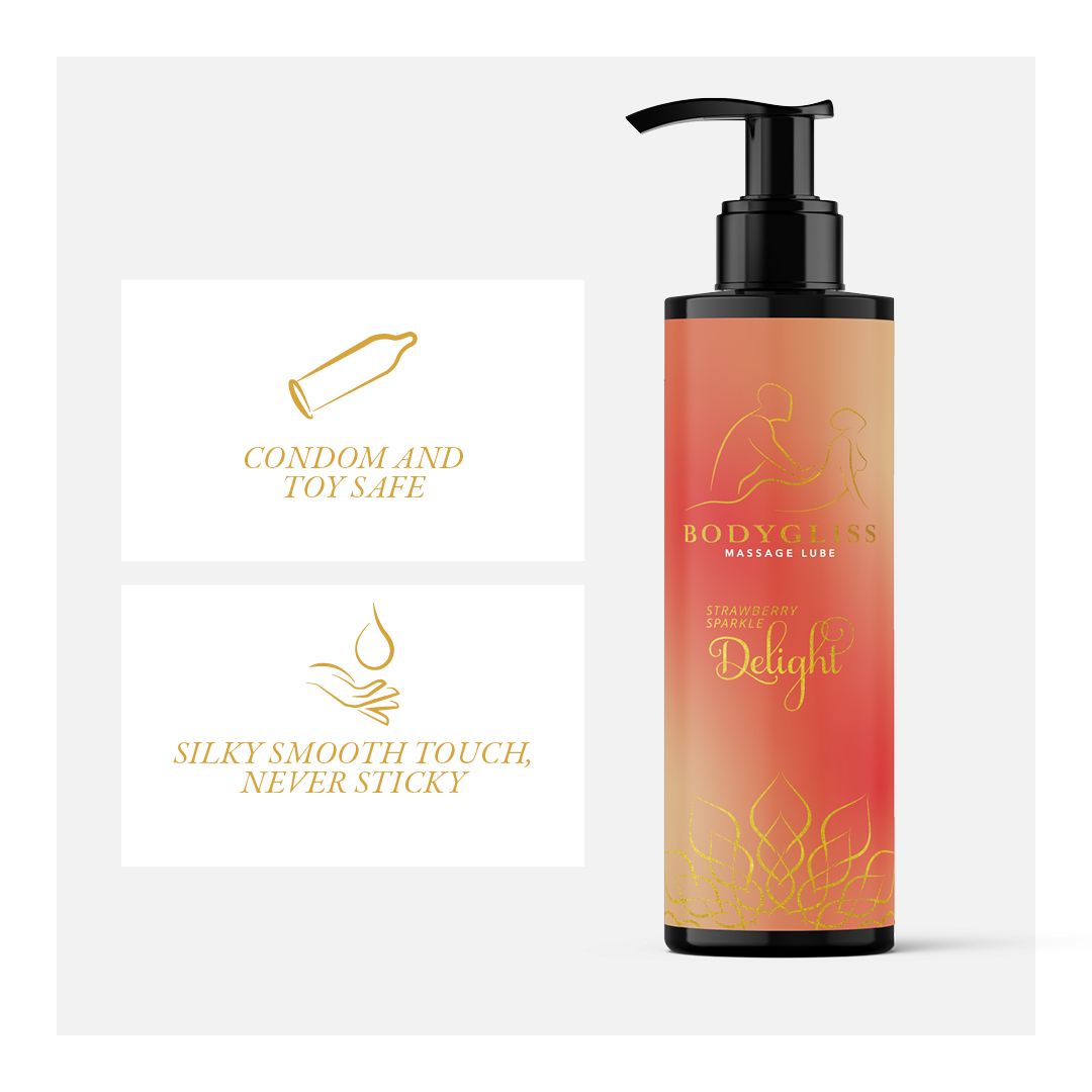 BodyGliss - Massage Oil And Lubricant in 1 Strawberry & Champagne - 150 ml