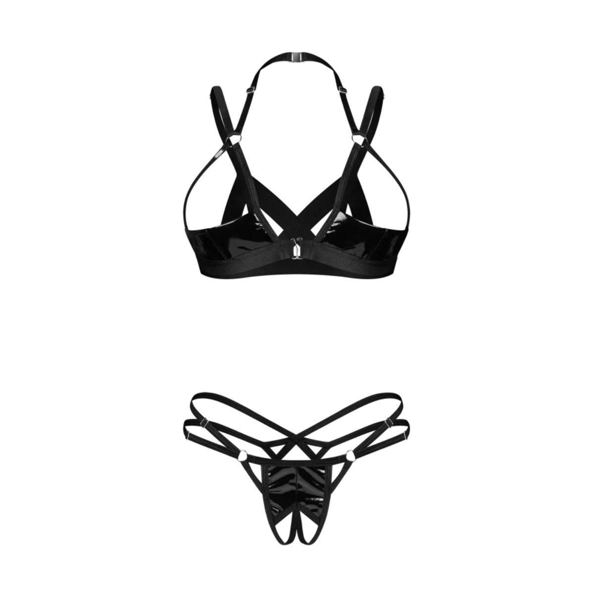 Obsessive – Keira Lise 2-Piece Crotchless Set – Black – Crotchless Knickers