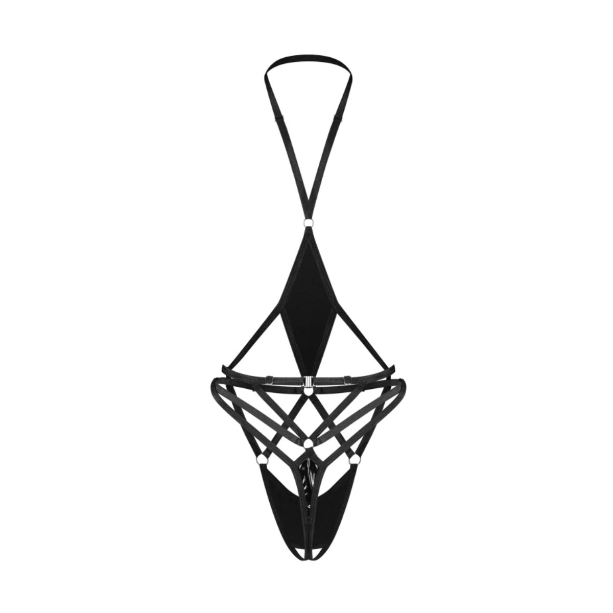 Obsessive – Keira Lise Crotchless Teddy – Black – Crotchless Knickers
