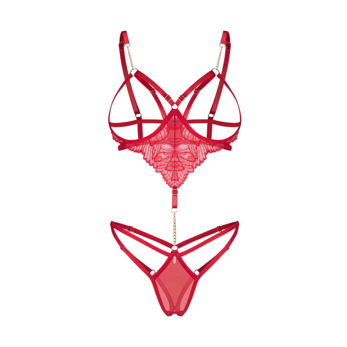 Obsessive – Matildea Crotchless Teddy – Red – Crotchless Knickers