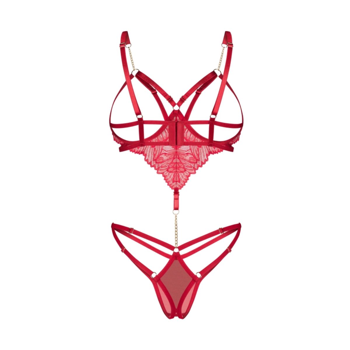 Obsessive – Matildea Crotchless Teddy – Red – Crotchless Knickers