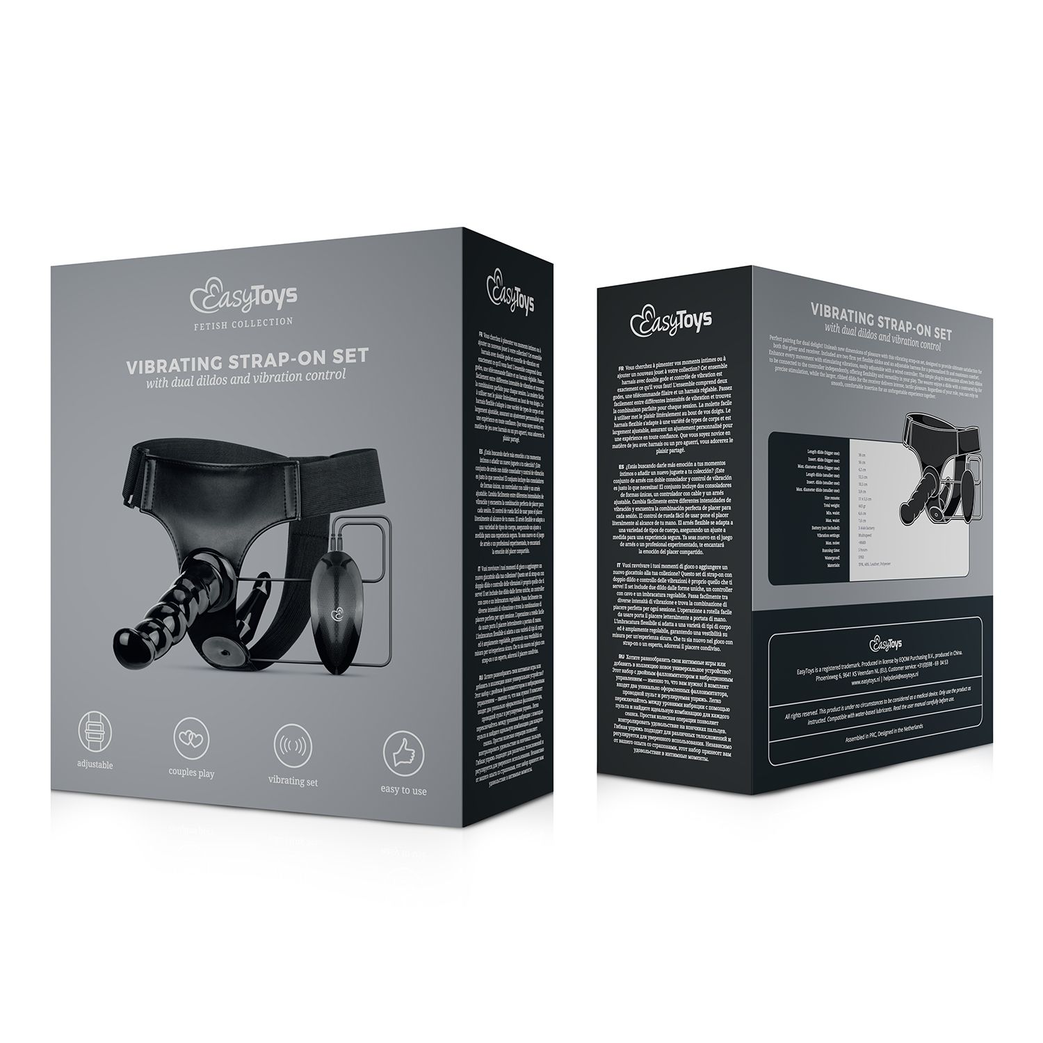 Easytoys Fetish - Vibrating Strap-On Set - Black