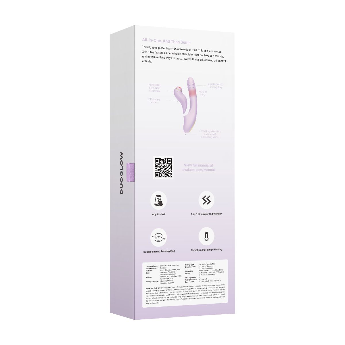 Svakom – DuoGlow App Controlled Vibrator – Purple – Clitoral Vibrator
