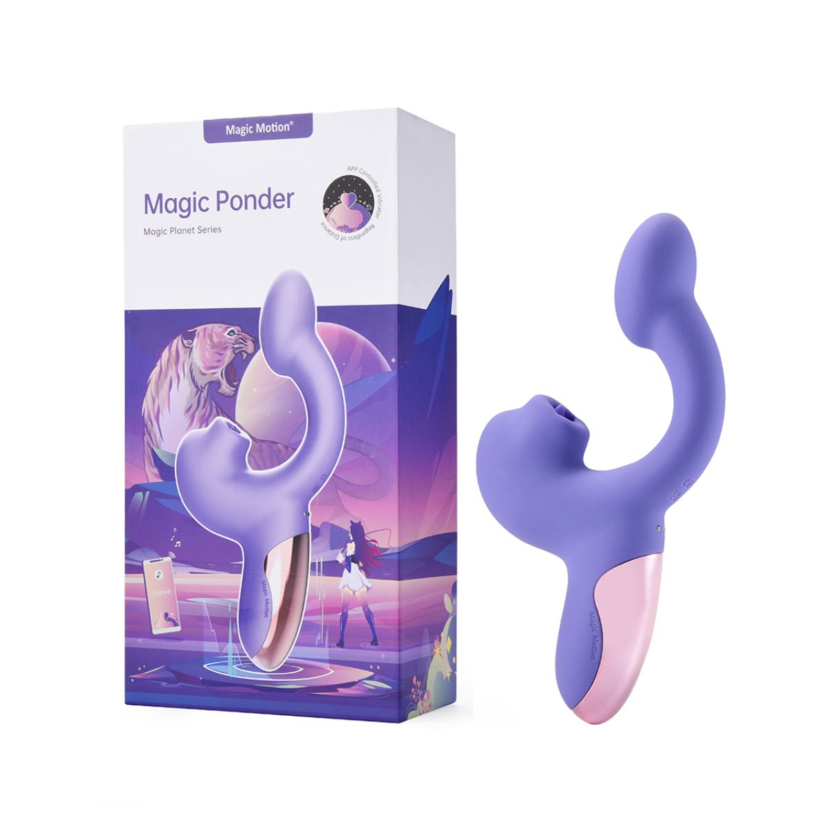 Magic Motion – Magic Ponder Vibrator with Lick & g-Spot Function – Purple