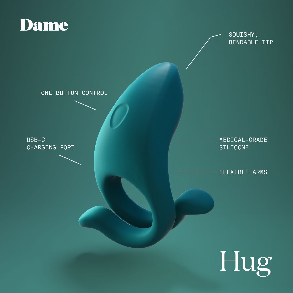 Dame - Hug Adjustable Cock Ring - Fir – Vibrating Cock Ring