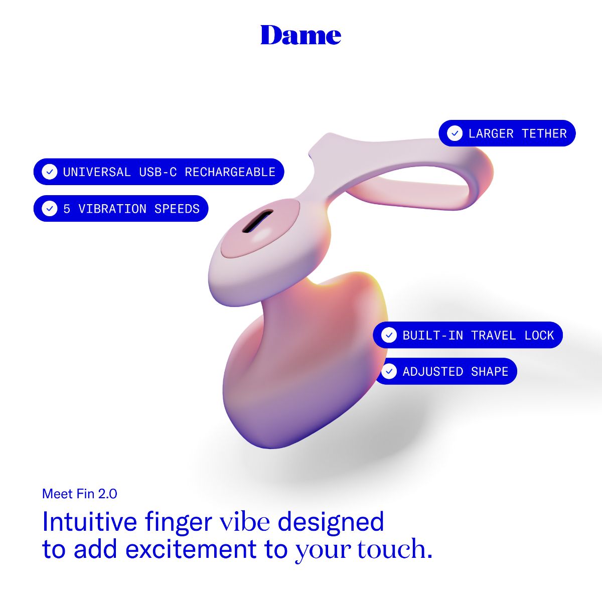 Dame - Fin 2.0 Finger Vibrator - Quartz – Mini Finger Vibrator