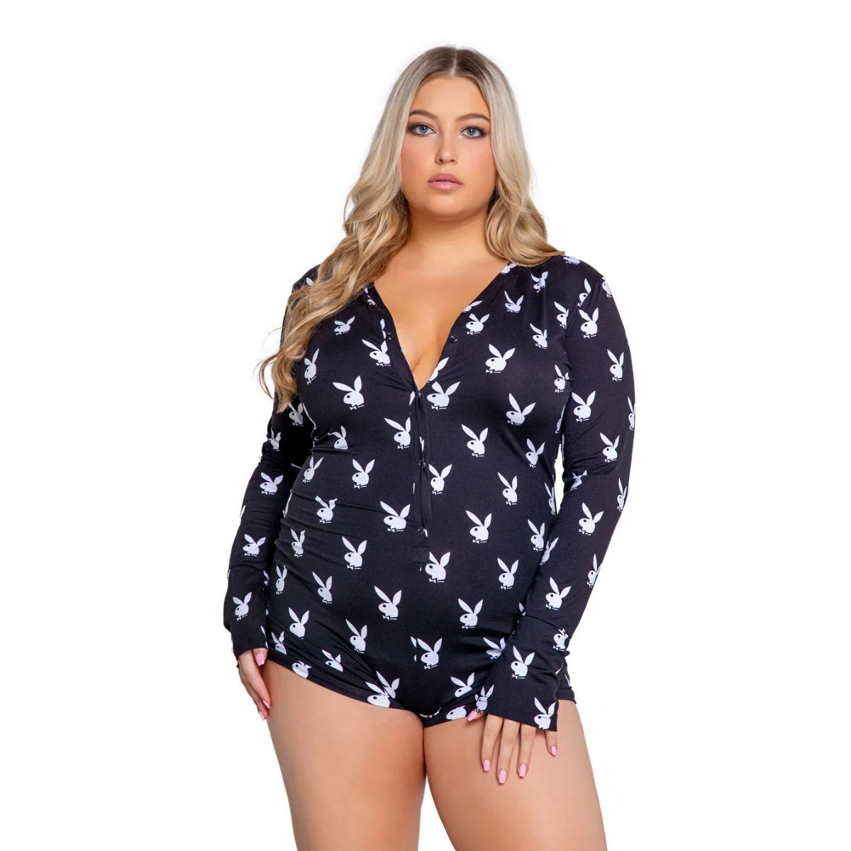 Playboy Lingerie - Slumber Bunny Onesie - Black
