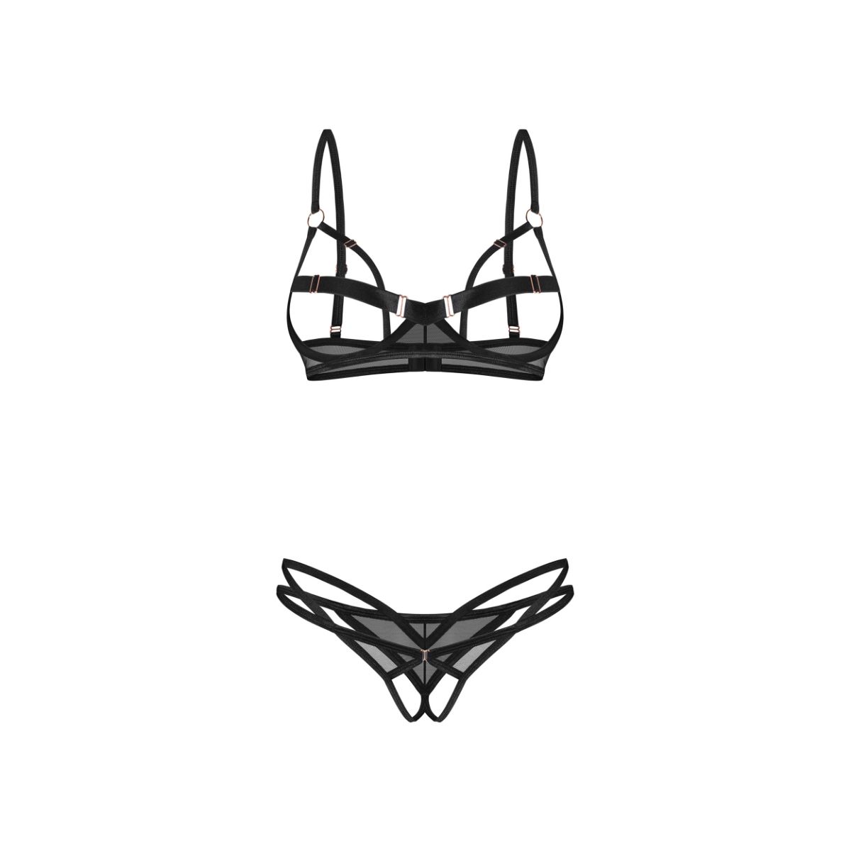 Obsessive – Euridia 2-Piece Crotchless Set – Black