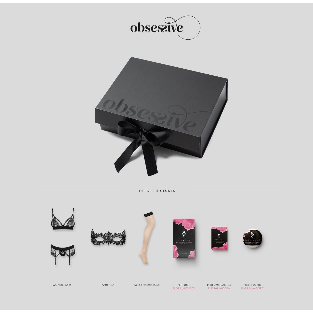 Obsessive – Wonderia Gift Box – Black – Lingerie Set