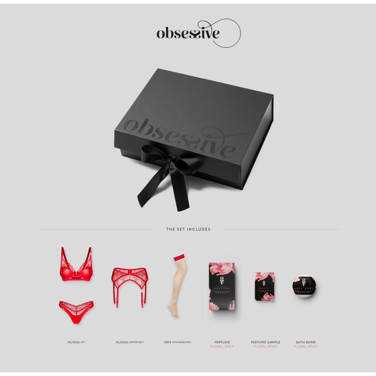 Obsessive – Aliosa Gift Box – Red – Lingerie Set