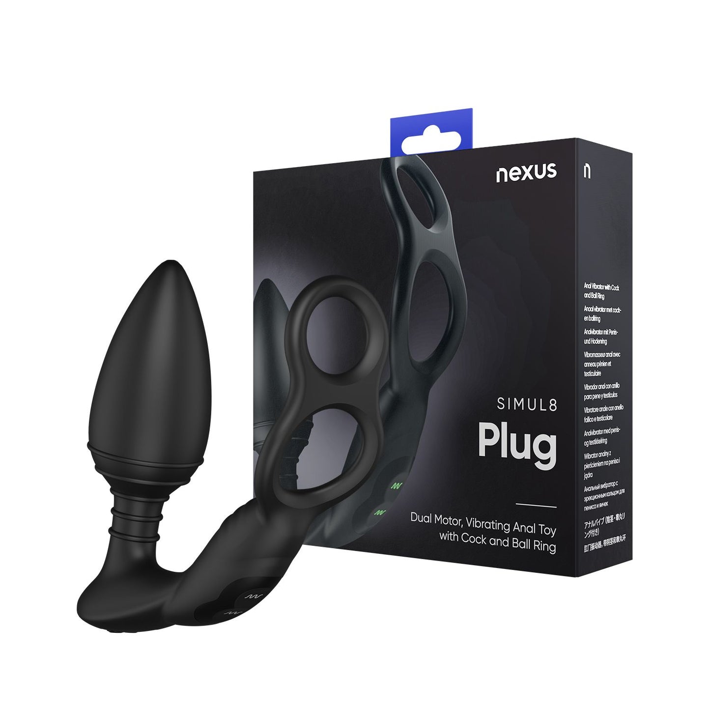 Simul8 Vibrating Plug With Cock and Ball Ring