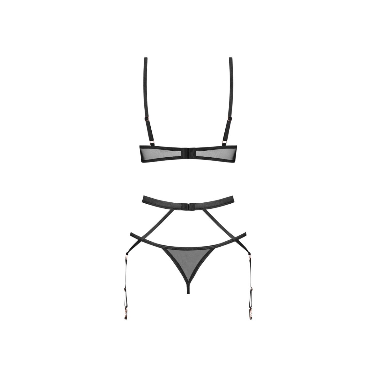 Obsessive – Euridia Lingerie Set 3-pcs – Black – Lace Lingerie Set