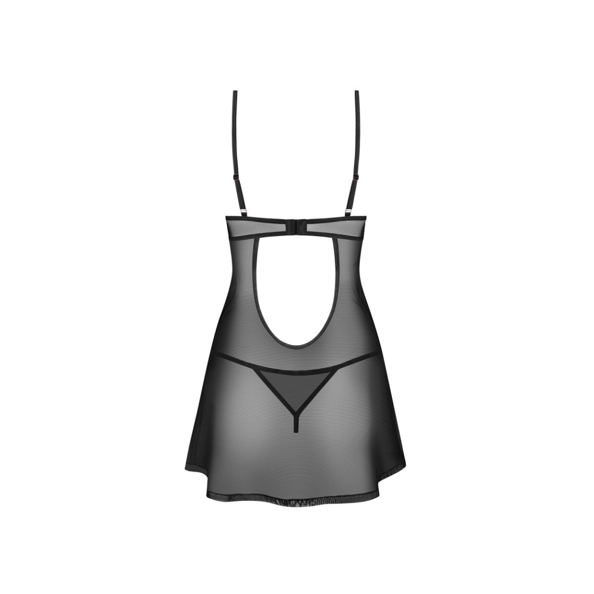 Obsessive – Euridia Chemise & Tanga – Black – Babydoll Lingerie