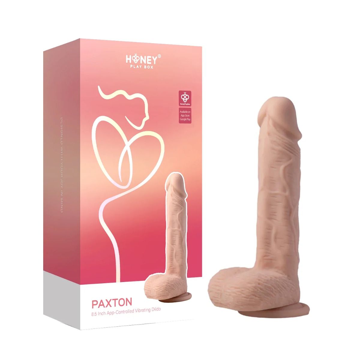 HoneyPlayBox – Paxton Rotating Vibrating Dildo – 21.9 cm – Realistic Dildo