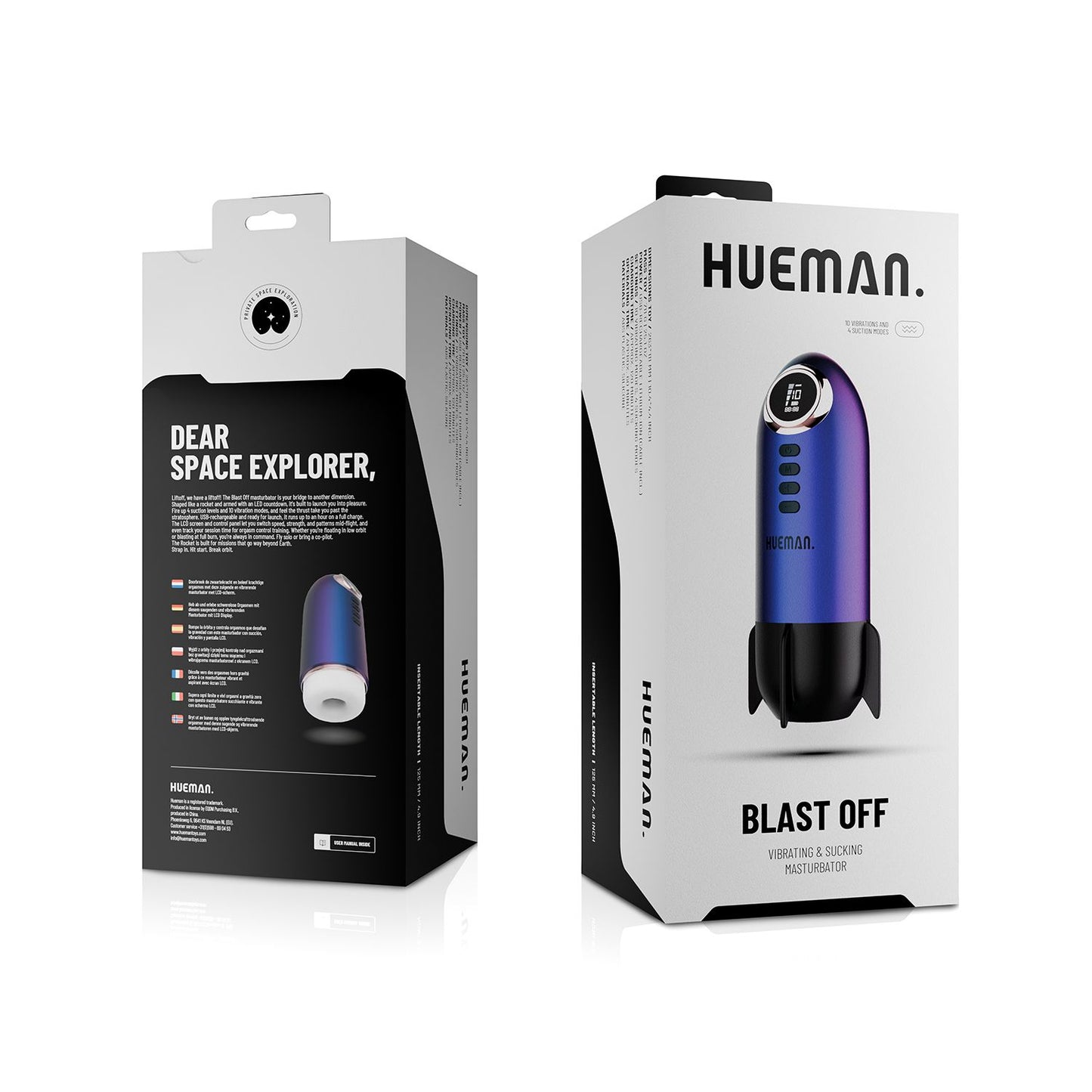 Hueman – Rocket Masturbator – Suction and Vibration Function – Male Masturbator
