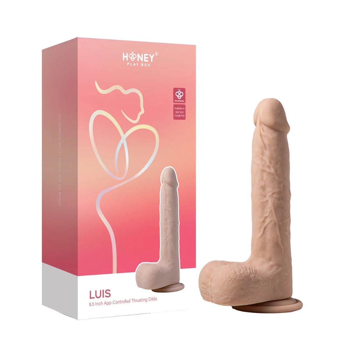 Beige HoneyPlayBox Luis Thrusting Warming Dildo 21.99 cm lingerie