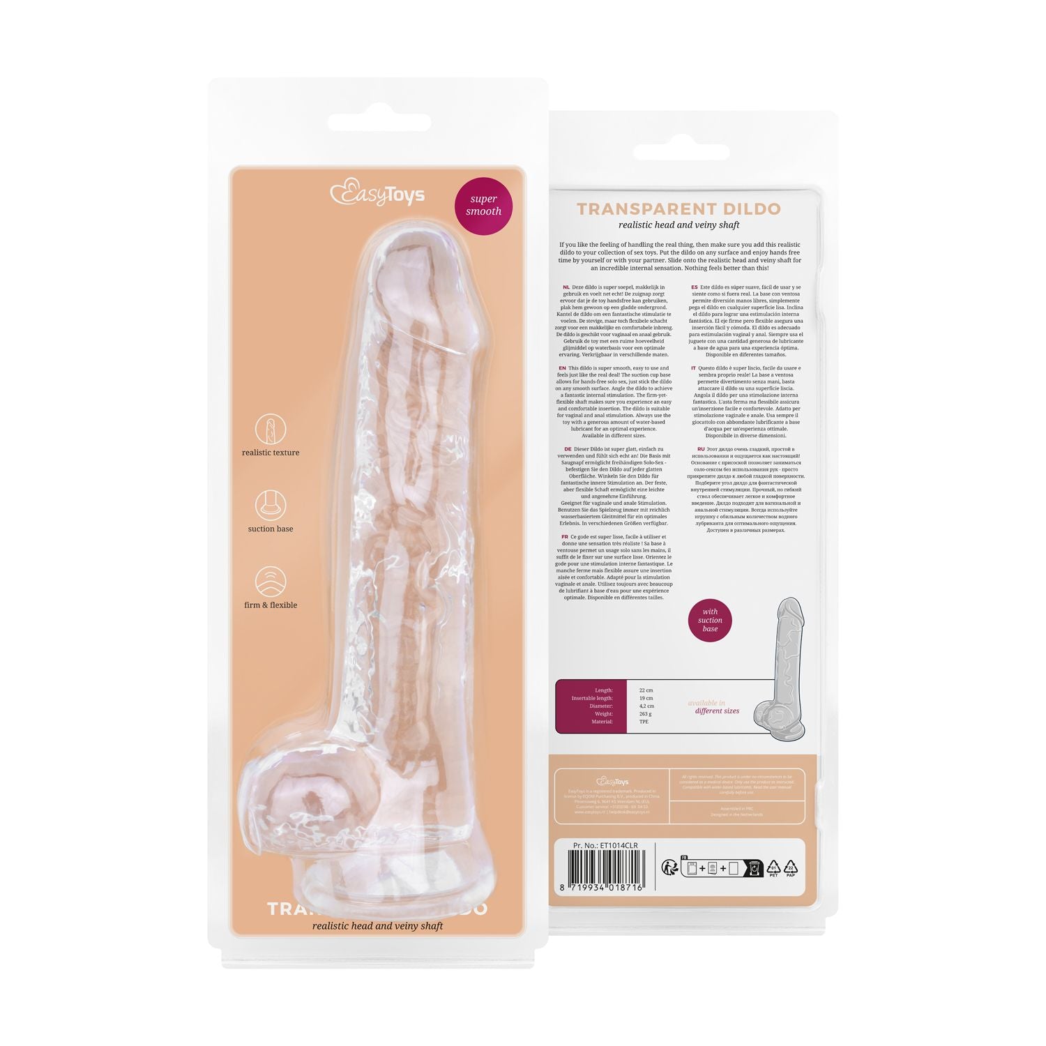 Jelly Dildo with balls - 19 cm