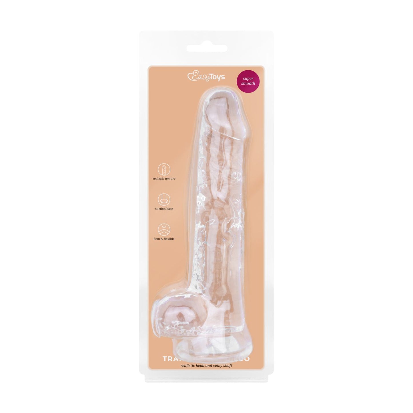 Jelly Dildo with balls - 19 cm