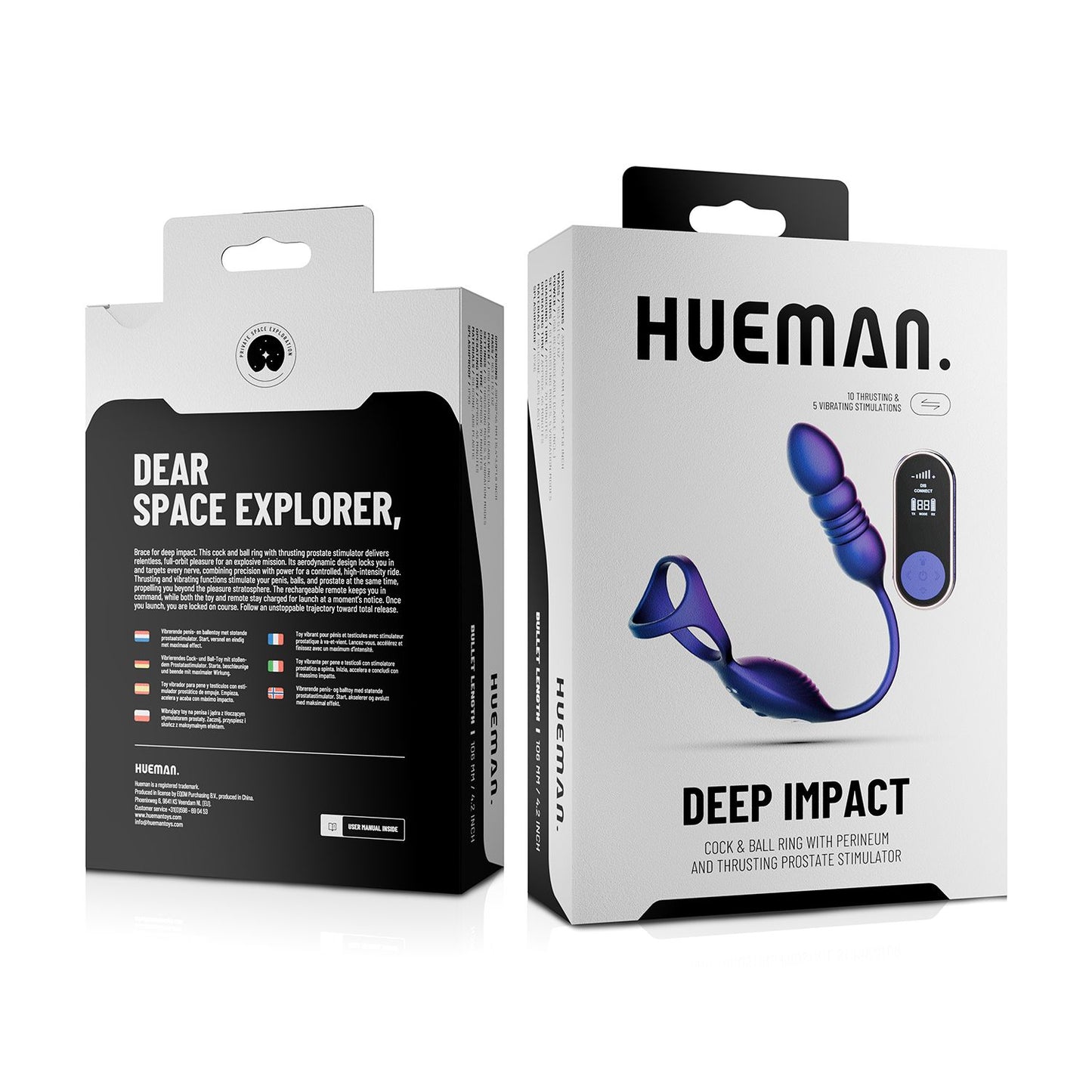 Hueman - Deep Impact Cock & Ball Ring - Thrusting Prostate Stimulator – Prostate Vibrator