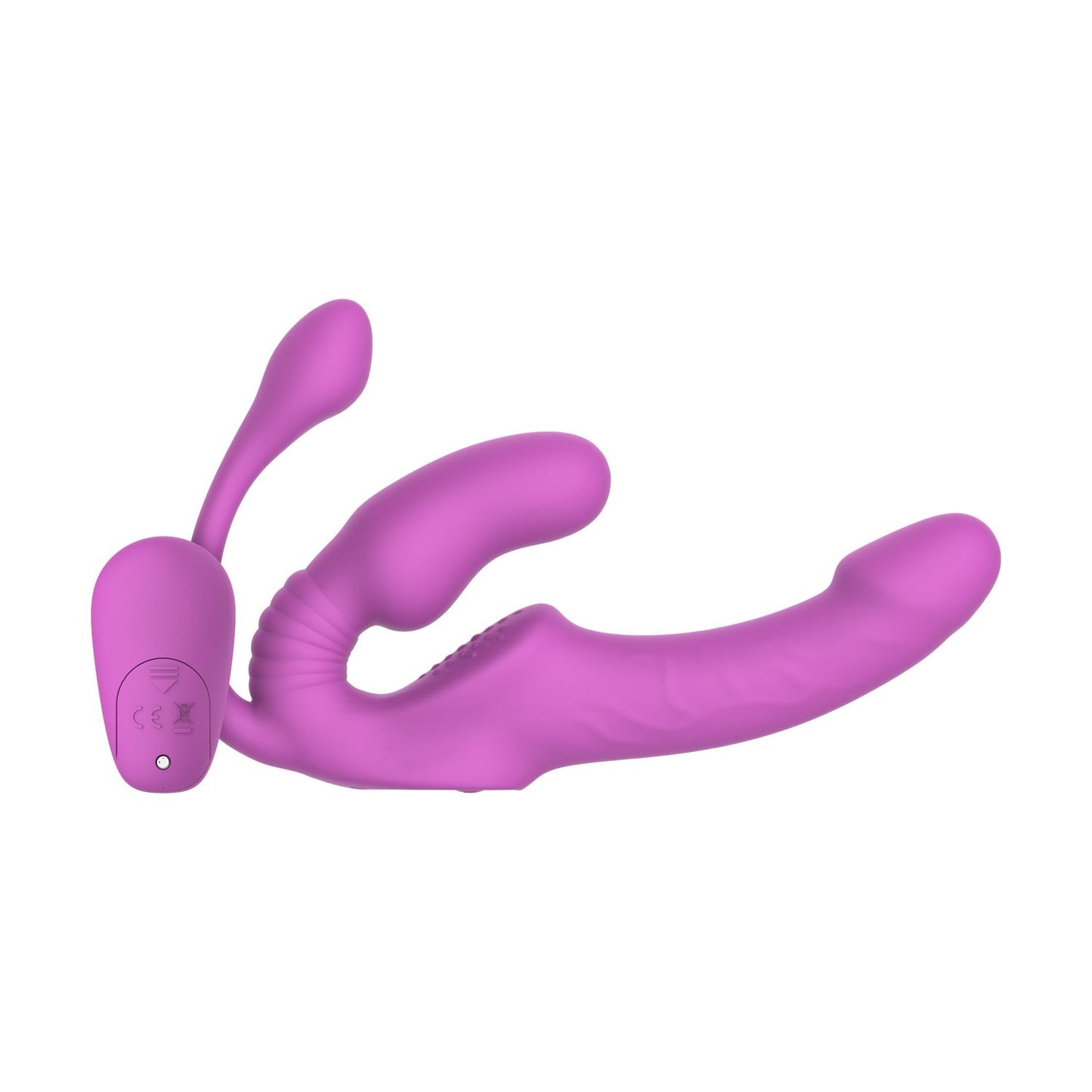 Teazers – Strapless Strap-On with Anal Plug – Pink – Vibrating Butt Plug