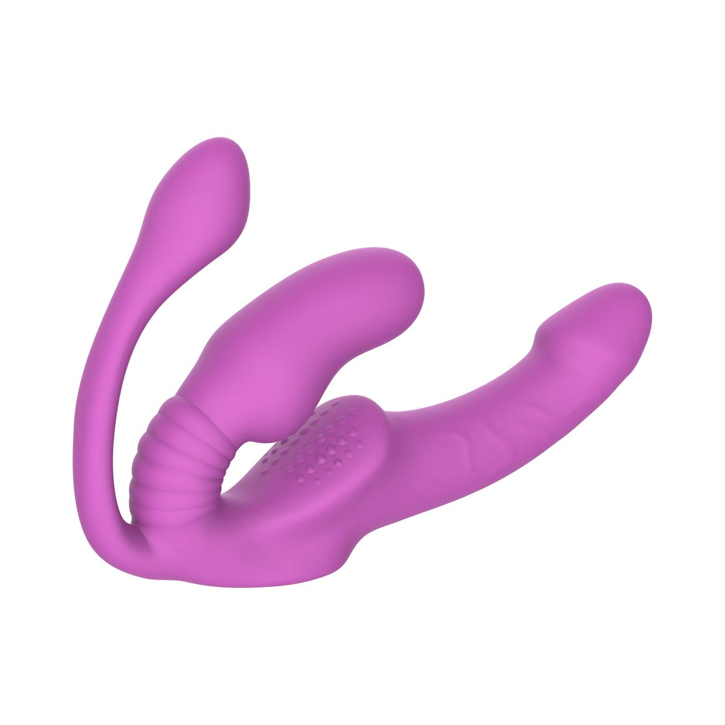 Teazers – Strapless Strap-On with Anal Plug – Pink – Vibrating Butt Plug