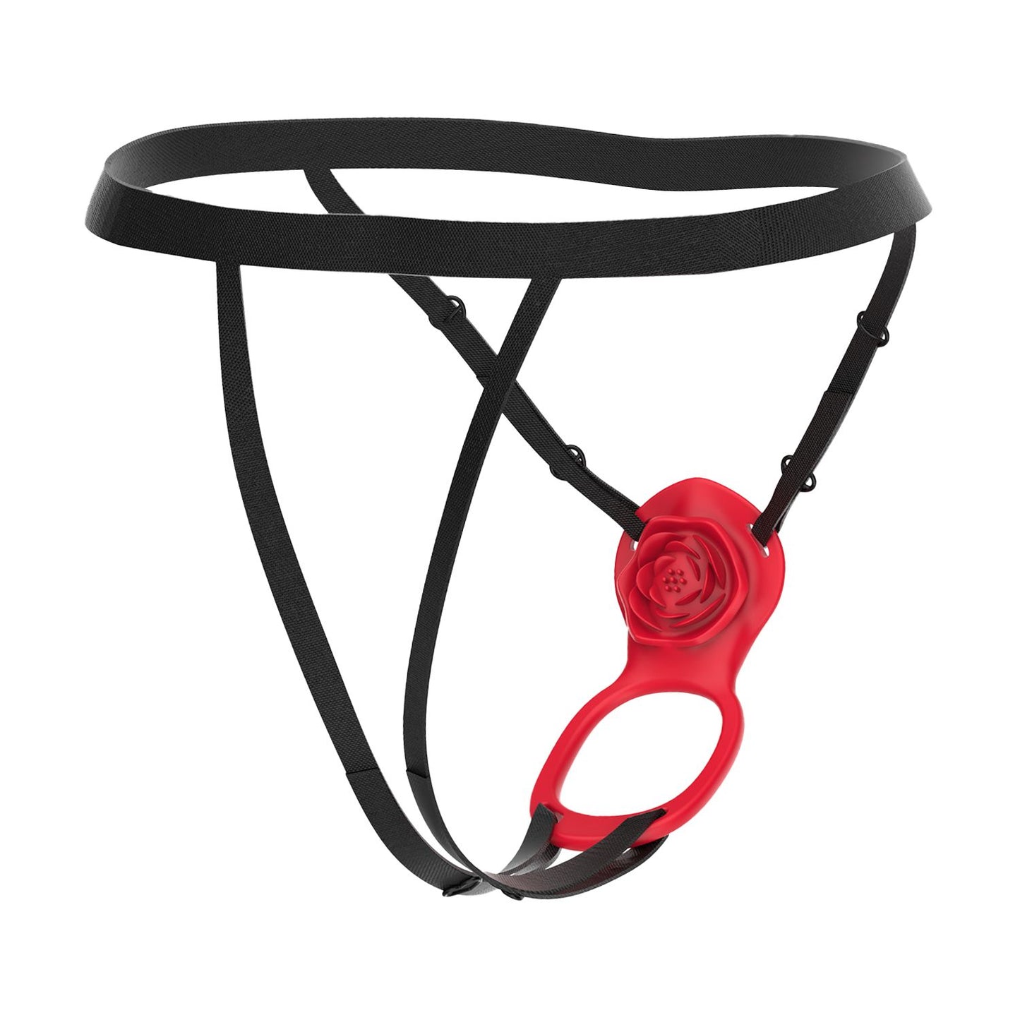 Teazers - Wearable Clitoral Stimulator Harness - Red – Vibrating Cock Ring