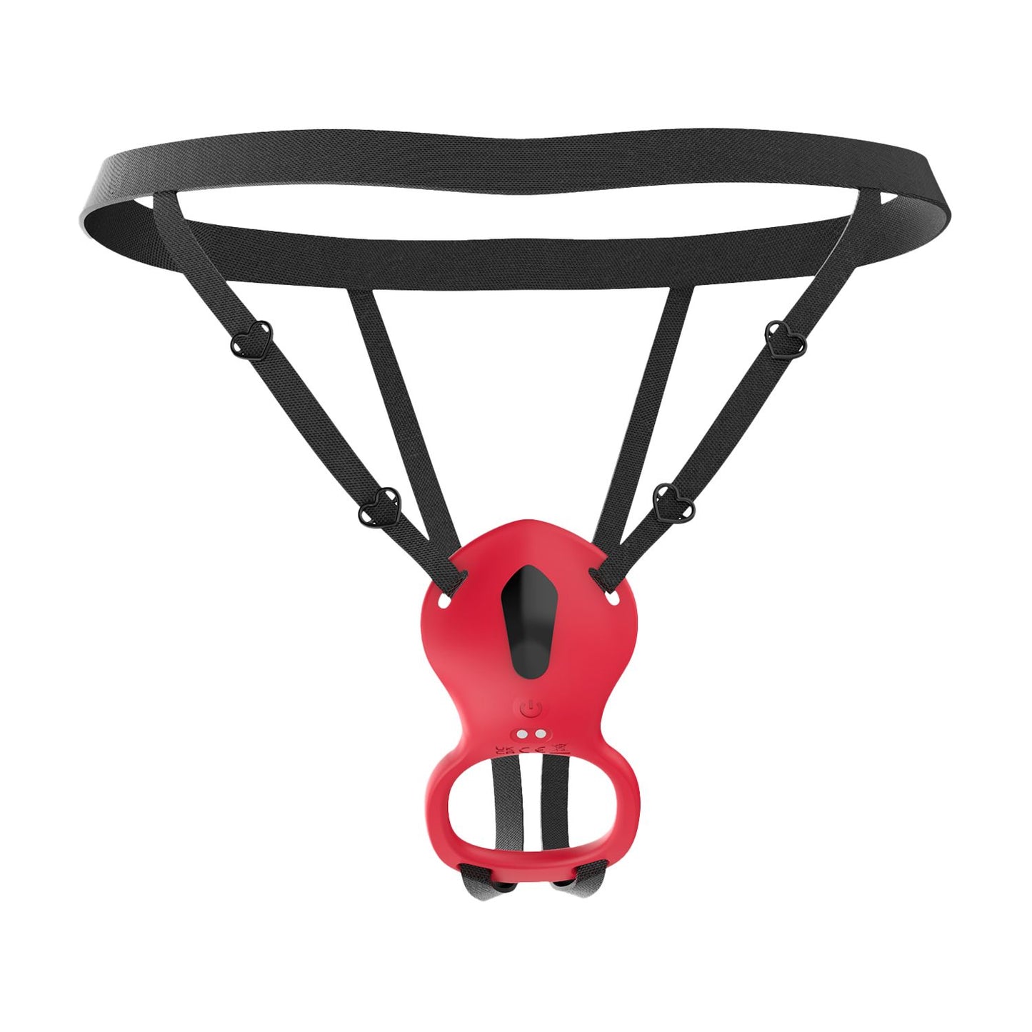 Teazers - Wearable Clitoral Stimulator Harness - Red – Vibrating Cock Ring