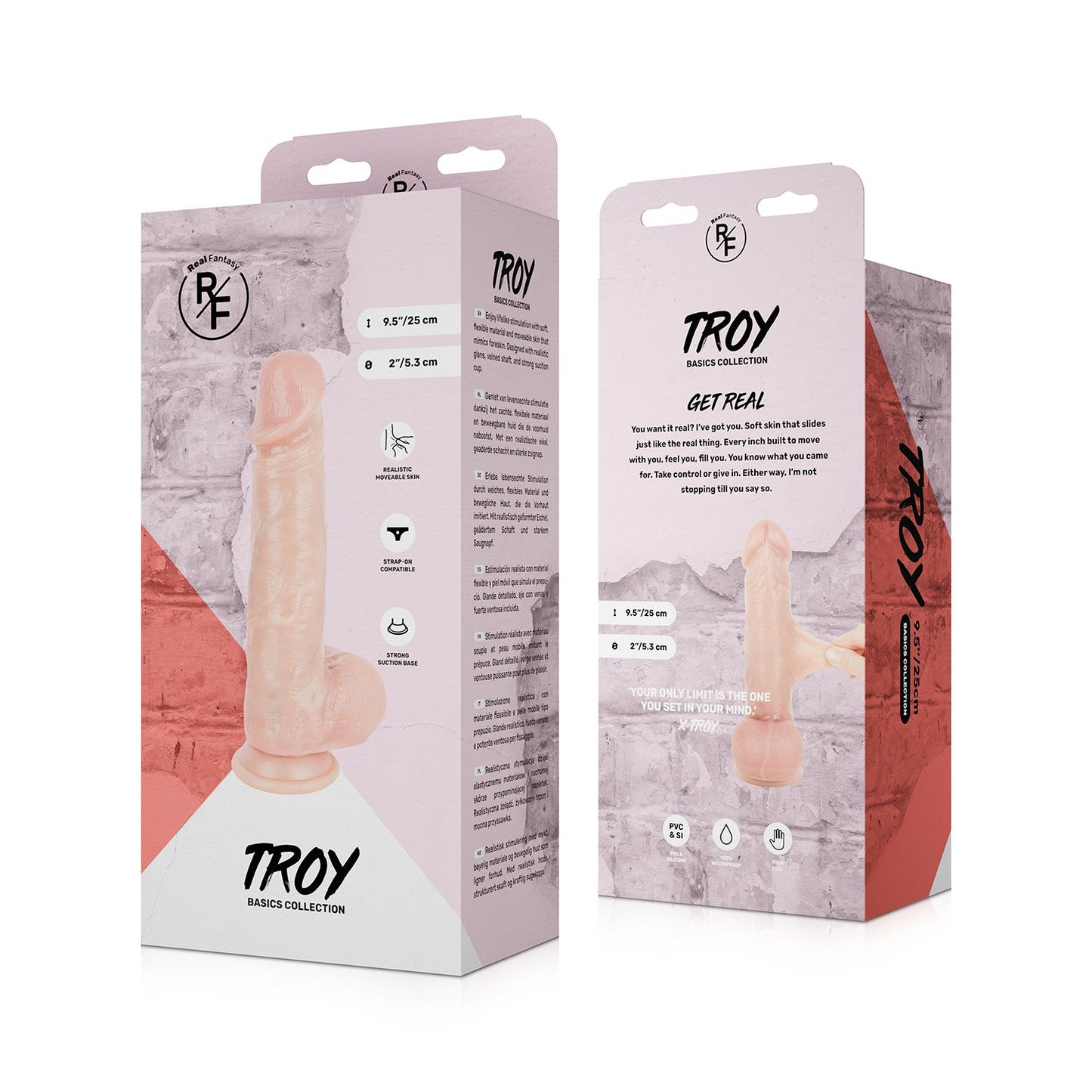 Real Fantasy - Troy Dildo Moveable Skin - 25cm – Realistic Dildo