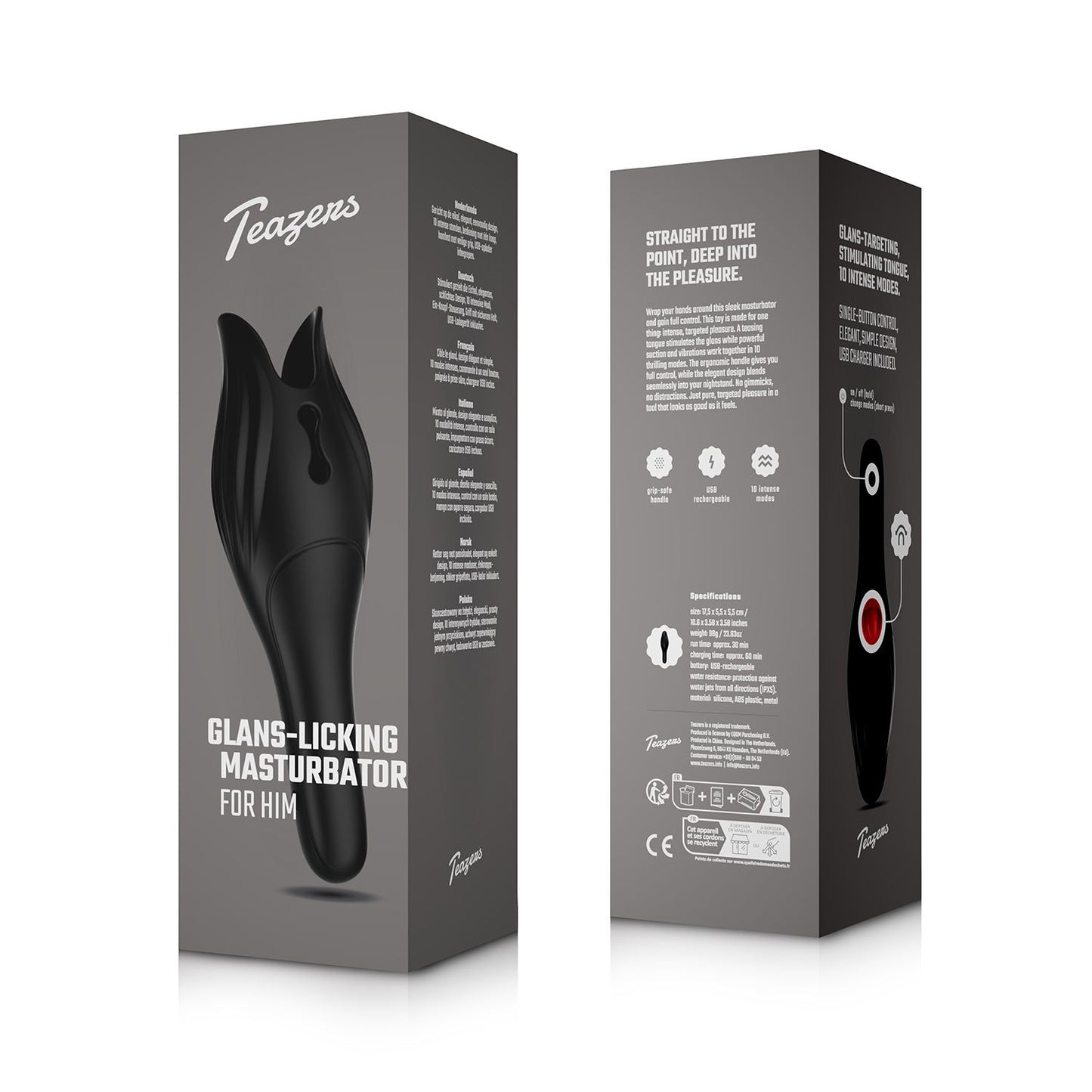 Teazers - Glans-Licking Masturbator - Black – Male Masturbator